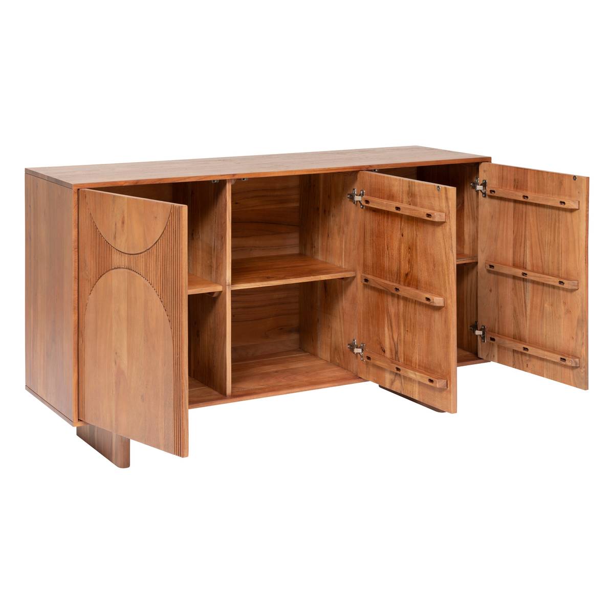 3-door buffet "Nanda" Acacia, Brown, 150x90.5 cm
