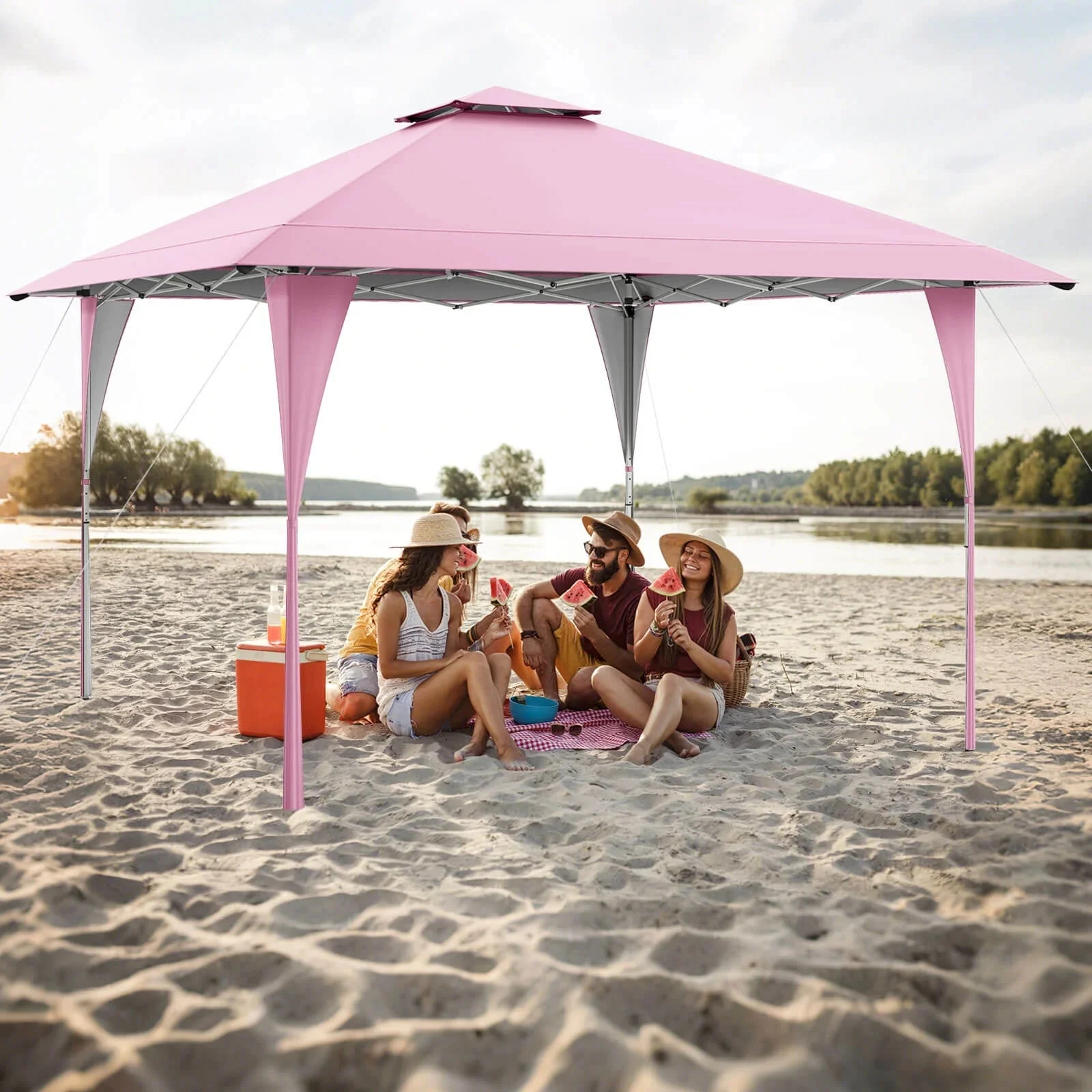 Costway Pop-Up Gazebo Outdoor Canopy Tent, 13 x 13 ft, Gray - Image 15 Costway Pop-Up Gazebo Outdoor Canopy Tent, 13 x 13 ft, Gray - Image 15