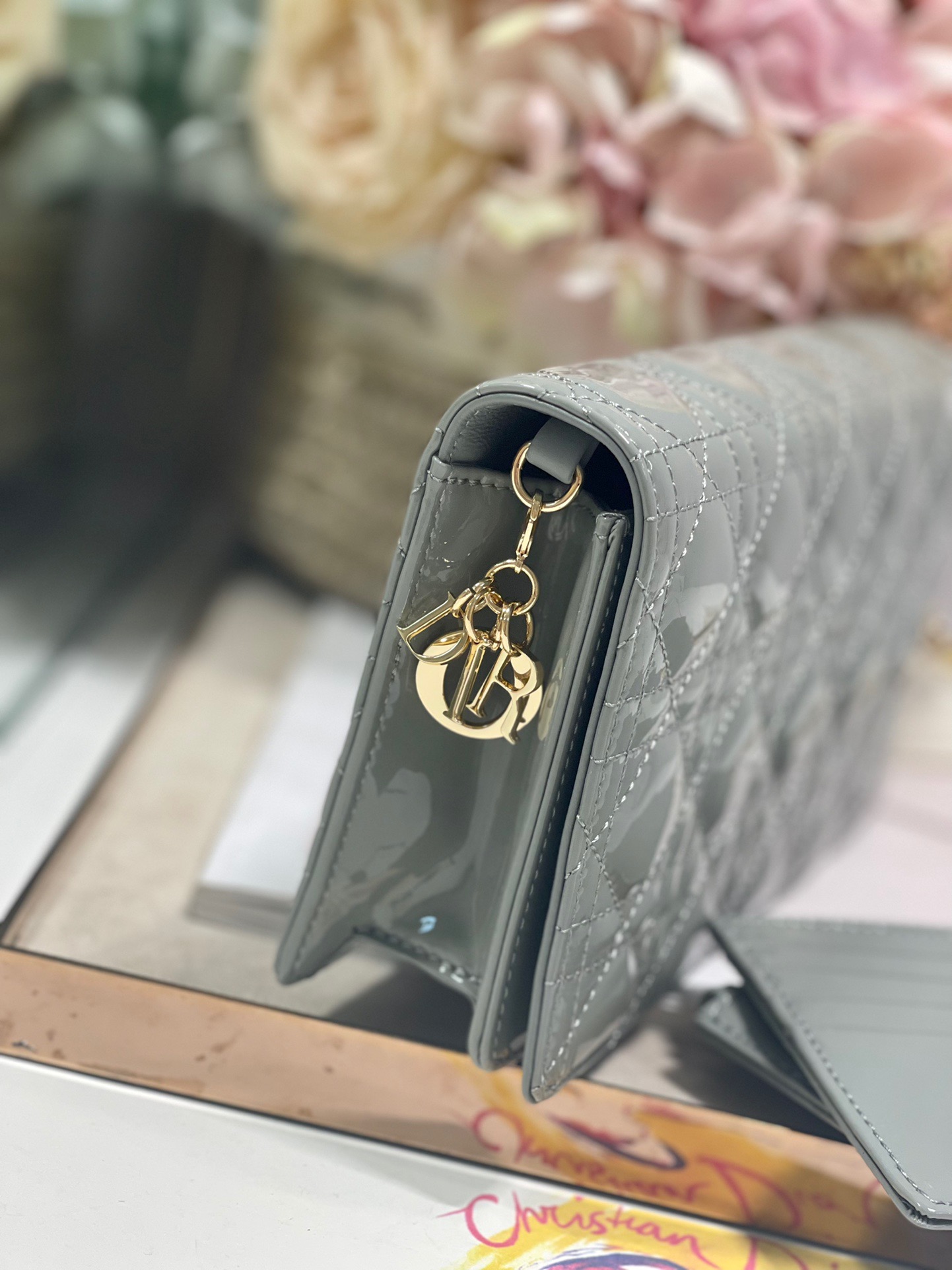Christian Dior Lady Dior Pouch Gray, For Women, Women’s Handbags 8.5in/21.5cm CD S0204OVRB_M41G1:1High-quality replica