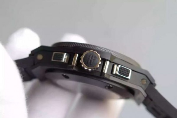Replica Hublot Big Bang 44mm Carbon Fiber Black Gummy Strap A7750 - Top club