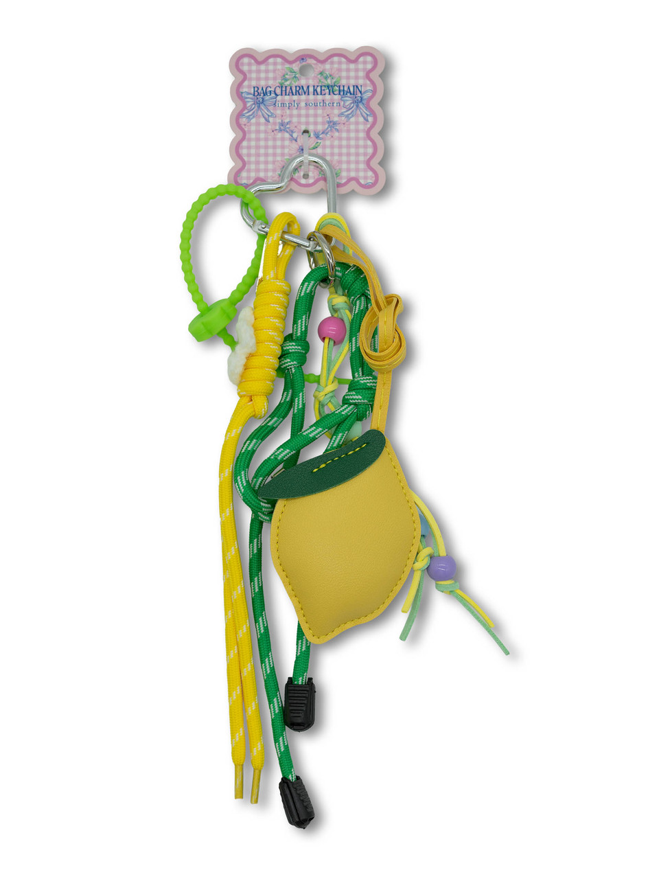 0126-BAG-CHARM-FRUIT-YLWGRN - Simply Southern Outlet