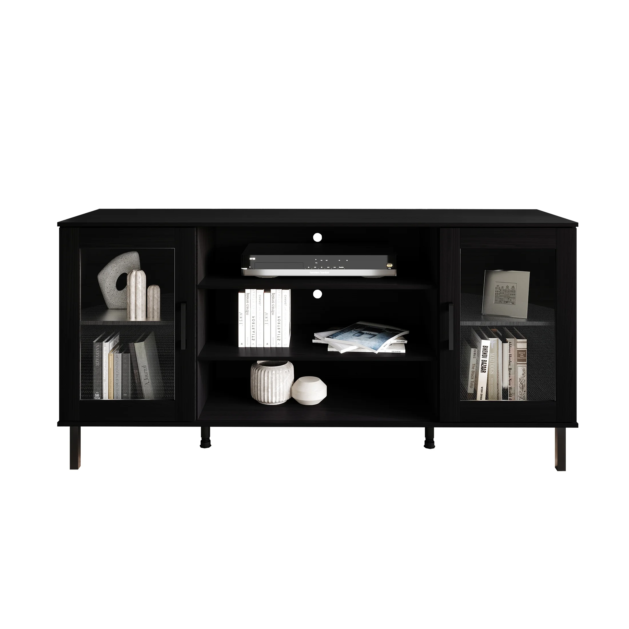 Castle Place Modern Farmhouse TV Stand Console for TVs up to 65