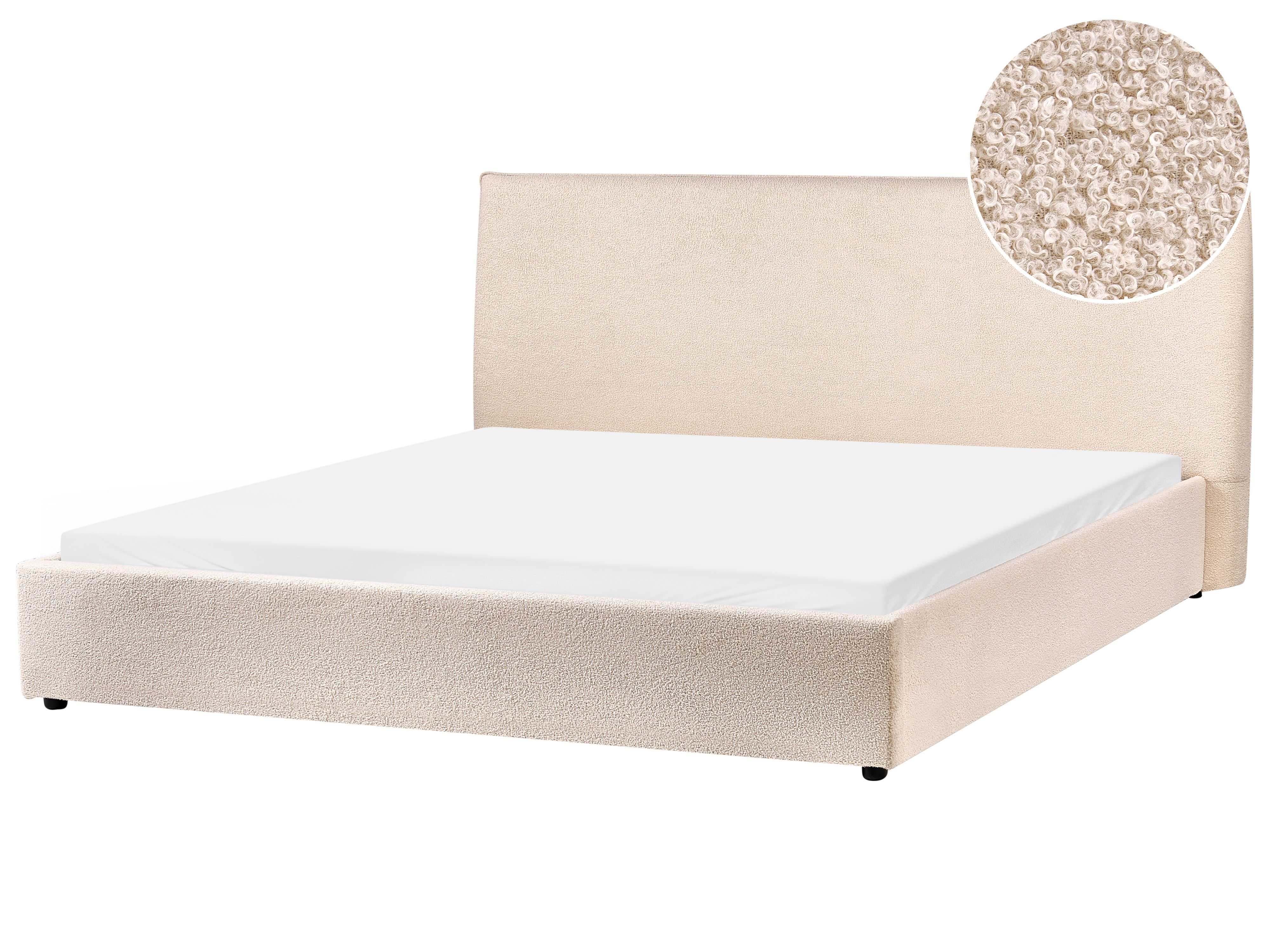 Bed Boucle LAVAUR 180 x 200 cm (EU Super King) Beige