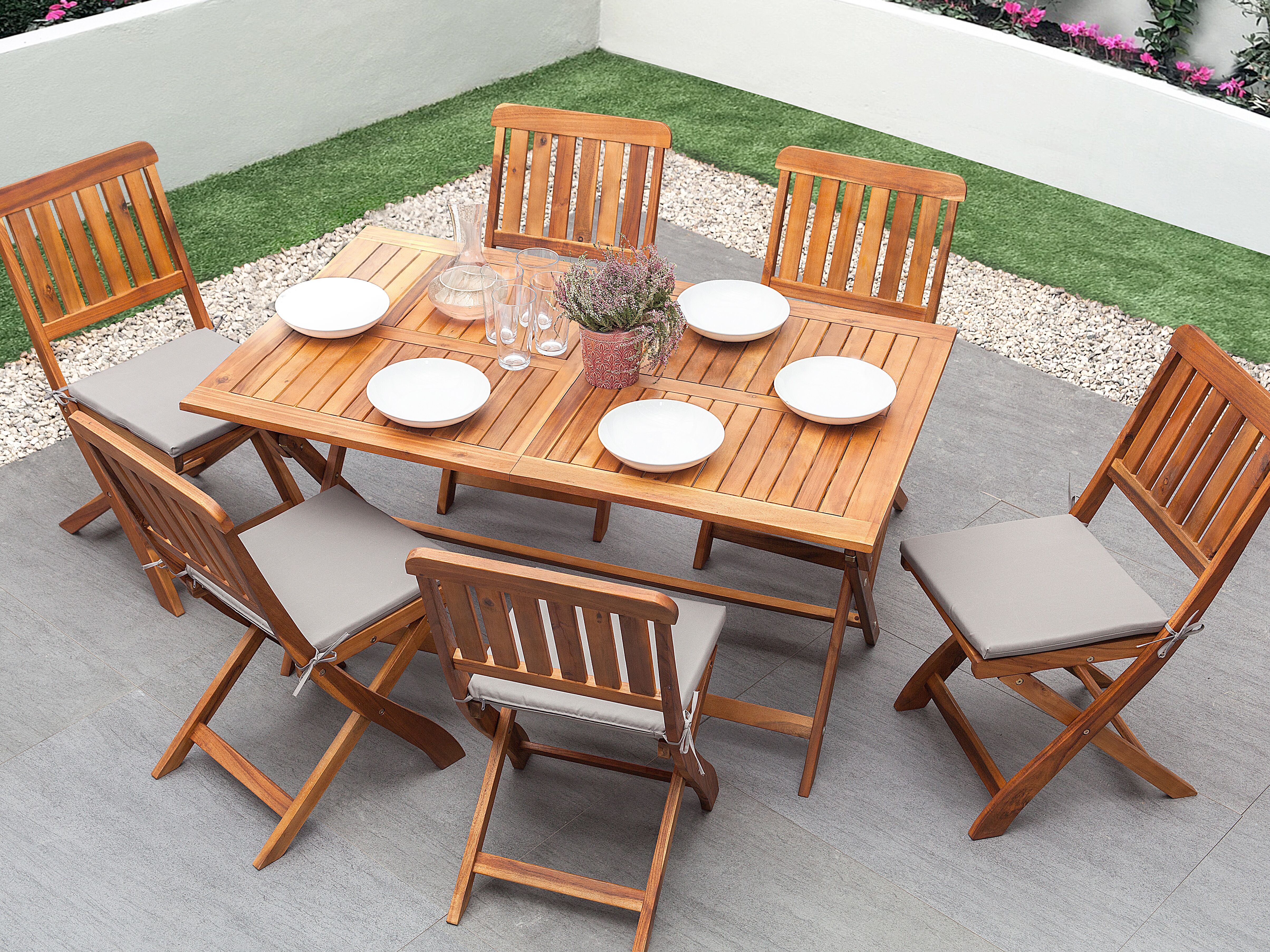 Garden Dining Table CENTO 140 cm 75 cm Acacia Wood Brown