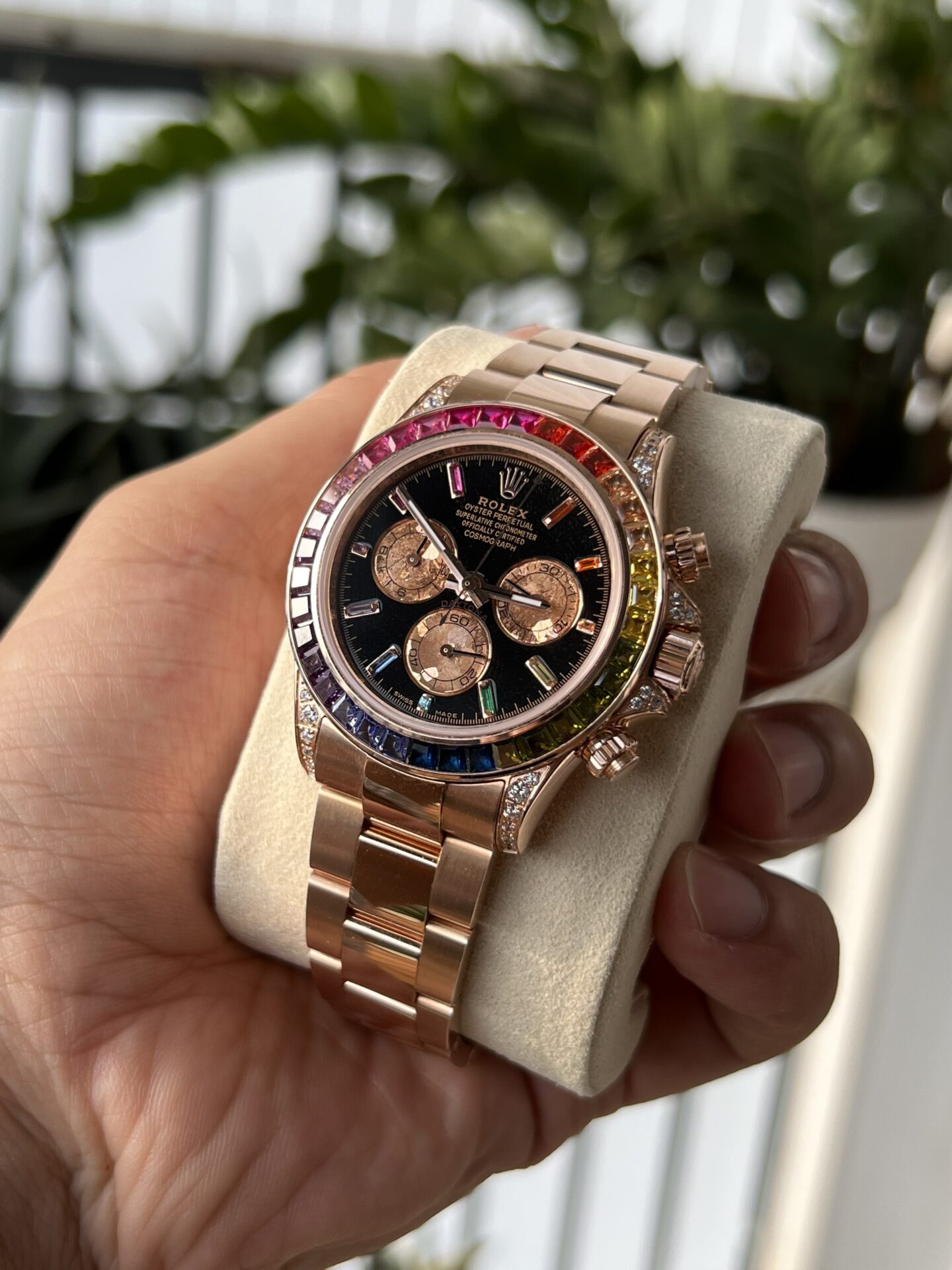 Rolex Daytona Rainbow Replica Watch Gold Wrapped Moissanite TW 40mm - Top club