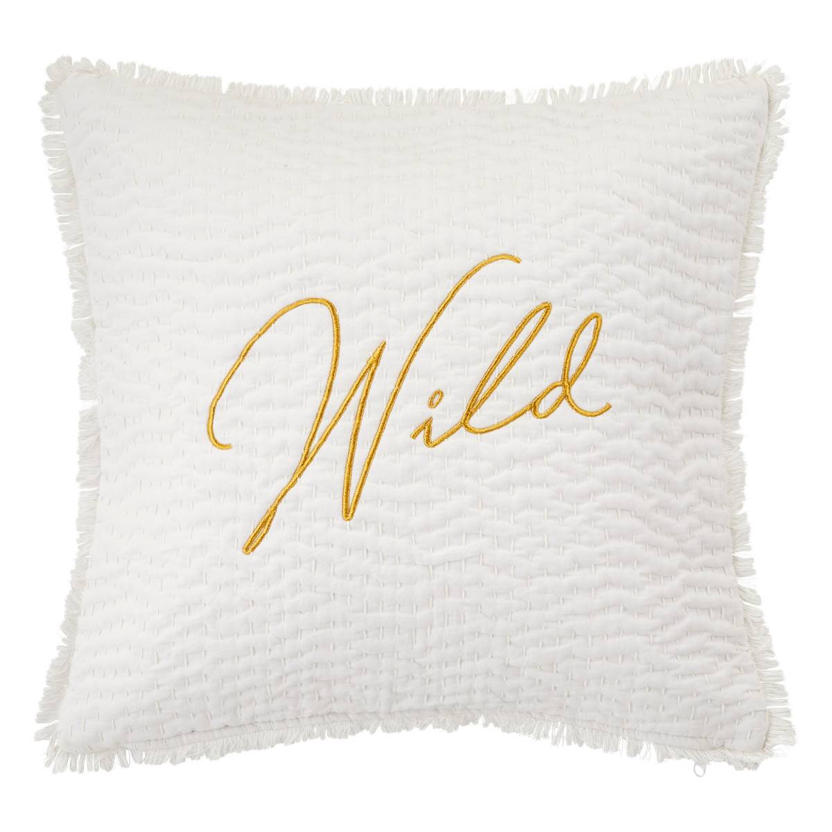 Embroidered cushion "Wild" White, 45x45 cm