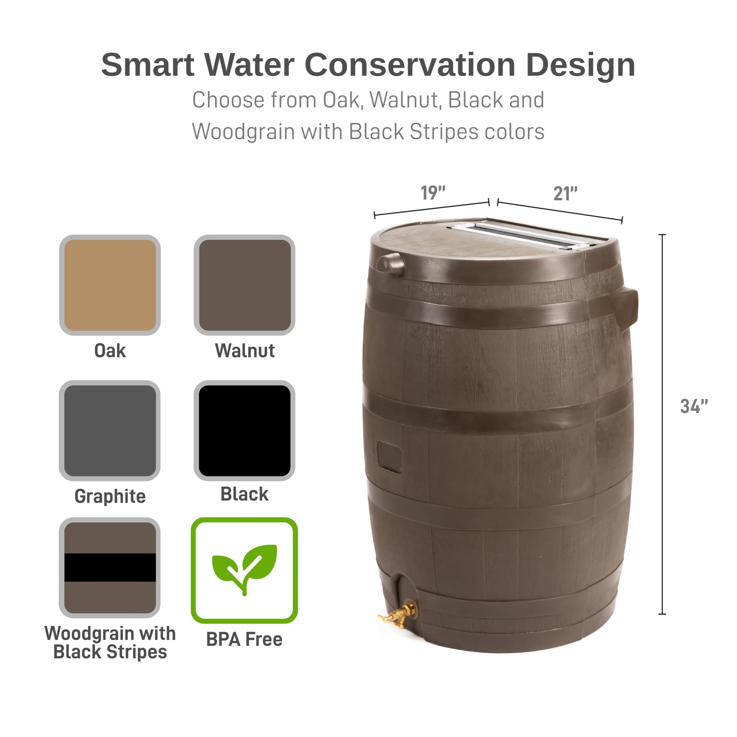 50 Gallon Rain Barrel With Brass Spigot And Flat-Back Design - Image 13 50 Gallon Rain Barrel With Brass Spigot And Flat-Back Design - Image 13