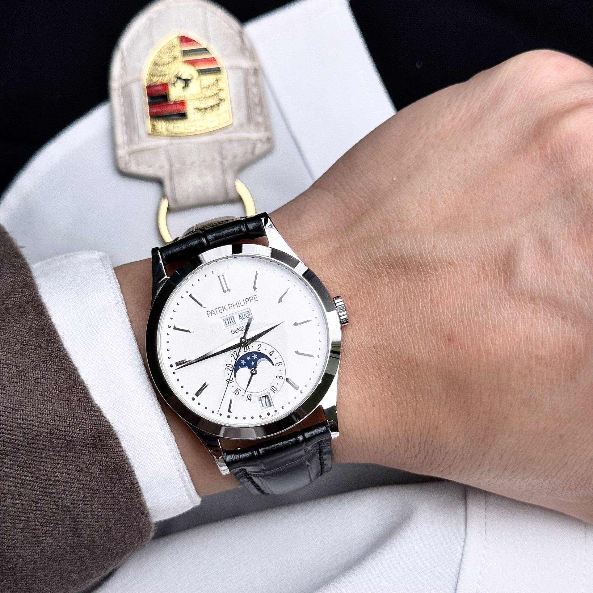Patek Philippe Replica Watch Complications 5396G White Dial Leather Strap 38.5mm - Top club