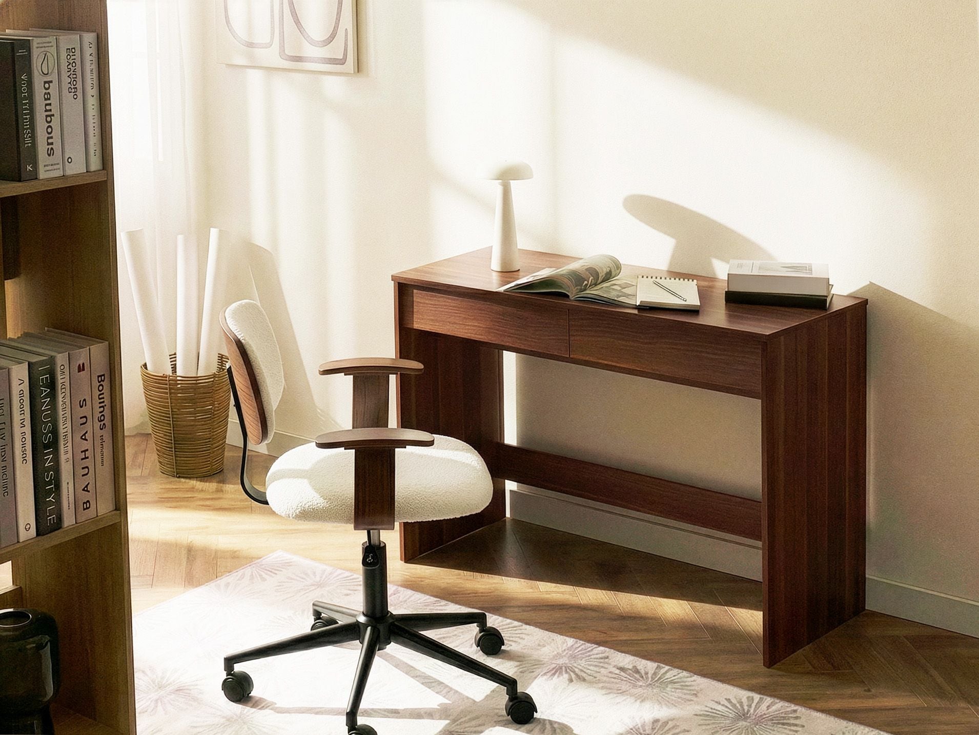 Home Office Desk RONDANE Dark Brown 110 cm 50 cm