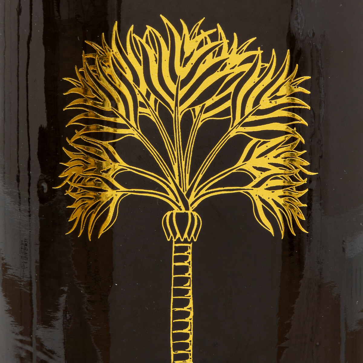 "Tropical boudoir" vase Dark green glass, H.22 cm