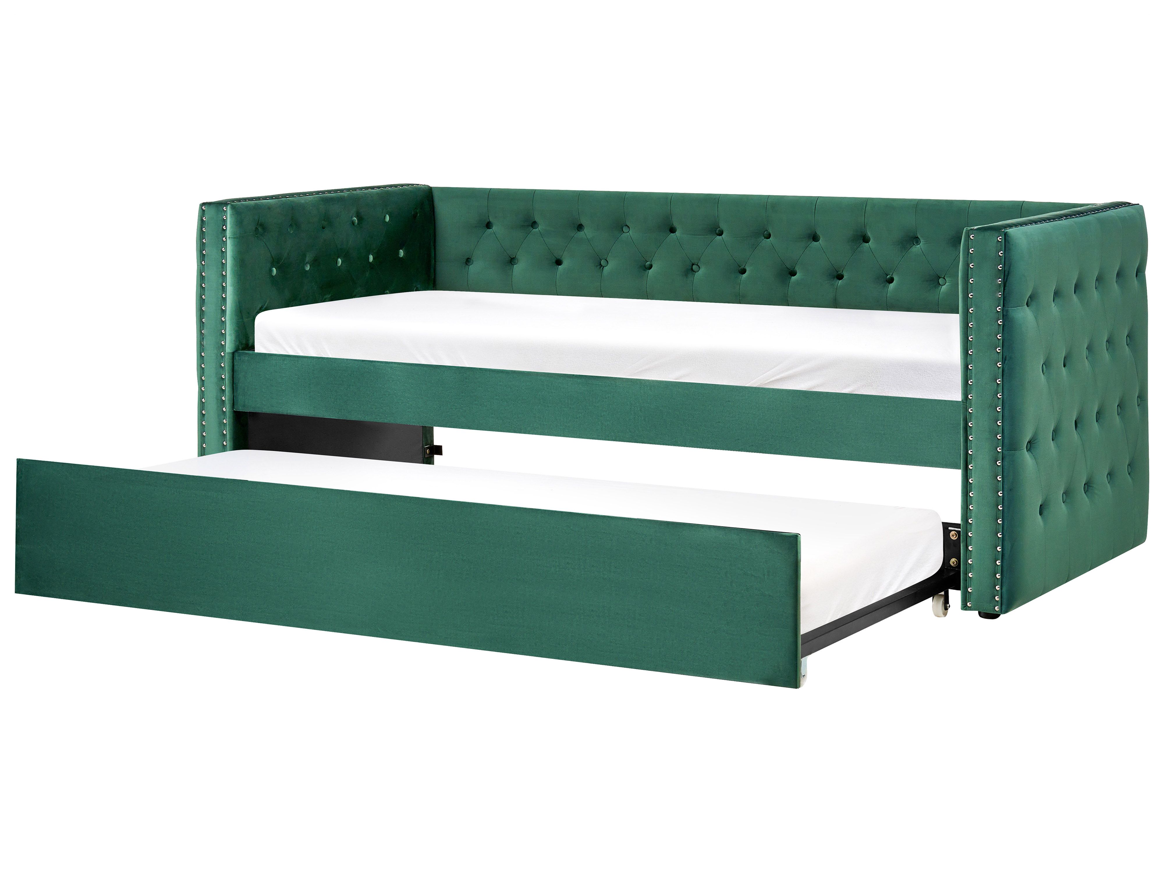 Trundle Bed Velvet GASSIN 90 x 200 cm (EU Single) Emerald Green