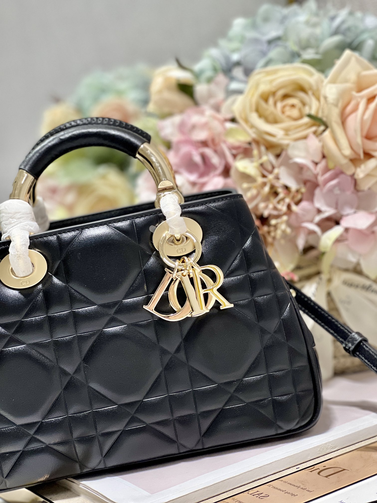 The Medium Lady 95.22 Bag Black/White/Grey For Women 9.5in/ 24cm1:1High-quality replica