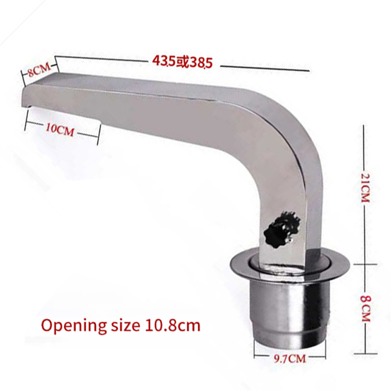 Korean BBQ Vent Smoke Extraction System Pipe Elbow Tube Stainless Steel Curved Barbecue Accessories for Restaurant