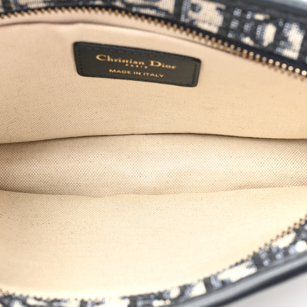 Dior Blue Oblique Canvas Diorquake Clutch Gold Hardware High-end reps1:1High-quality replica