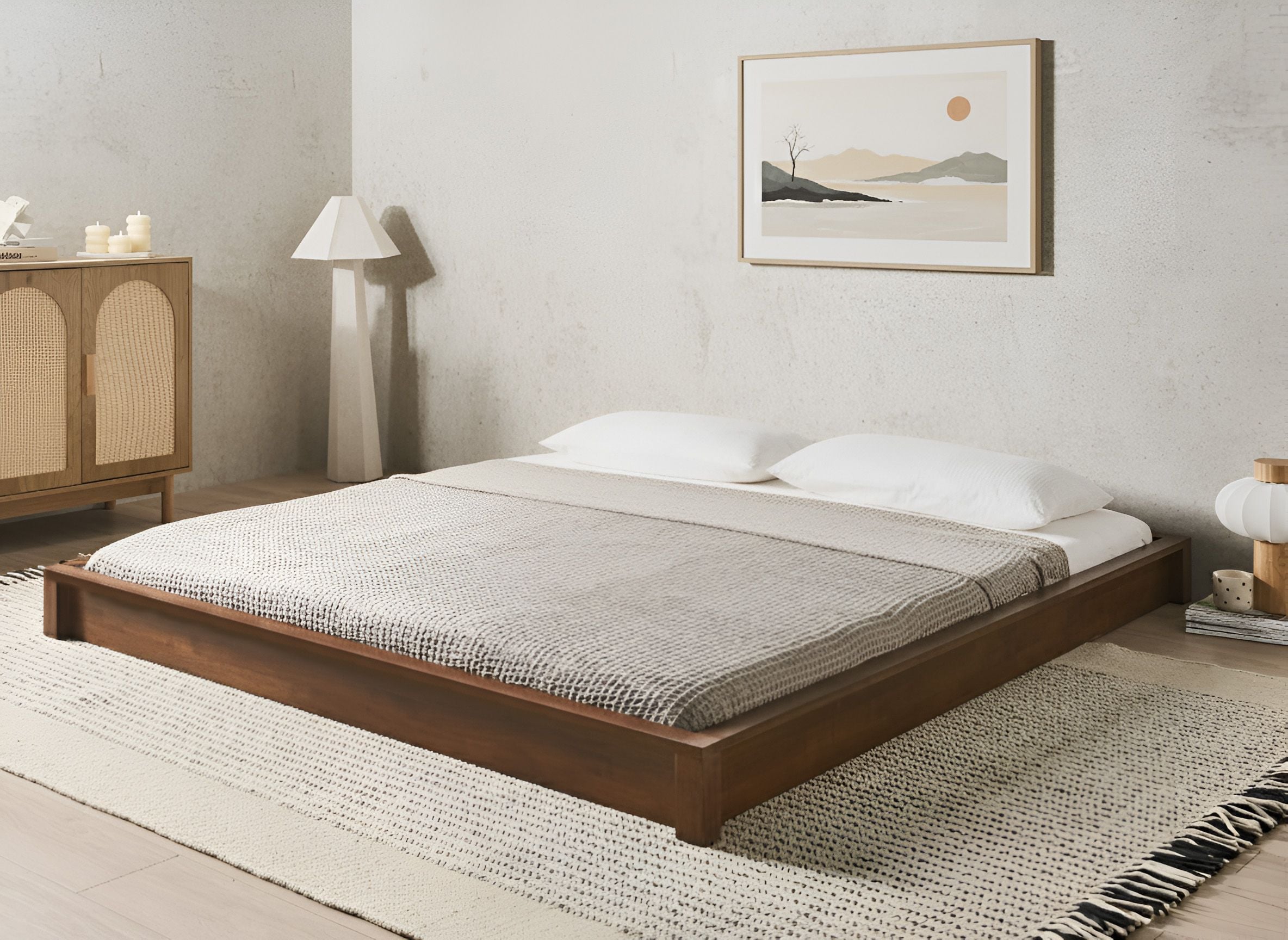 Bed without Headboard Wood ANTRAS 180 x 200 cm (EU Super King) Dark Brown