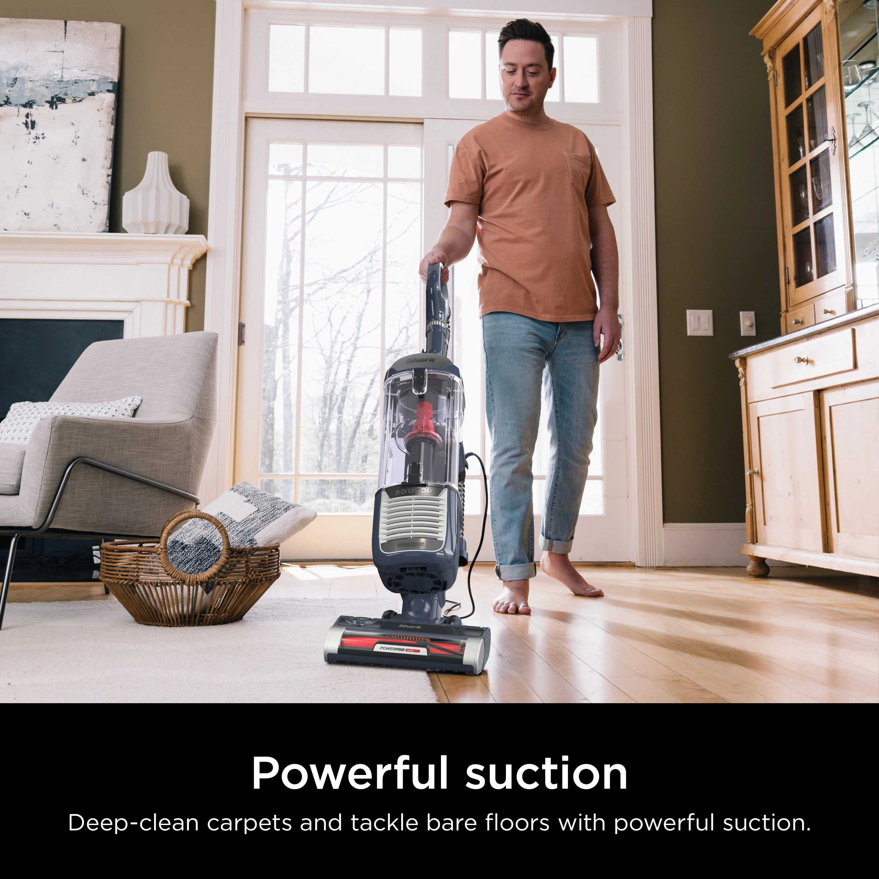 Shark Upright Vacuum, Rotator Pet, Pet Friendly, Bagless, PowerFins HairPro Brushroll, HEPA Filter, Odor Neutralizer, Hard Floor and Carpet, Swivel Steering, ZU100, Chimera