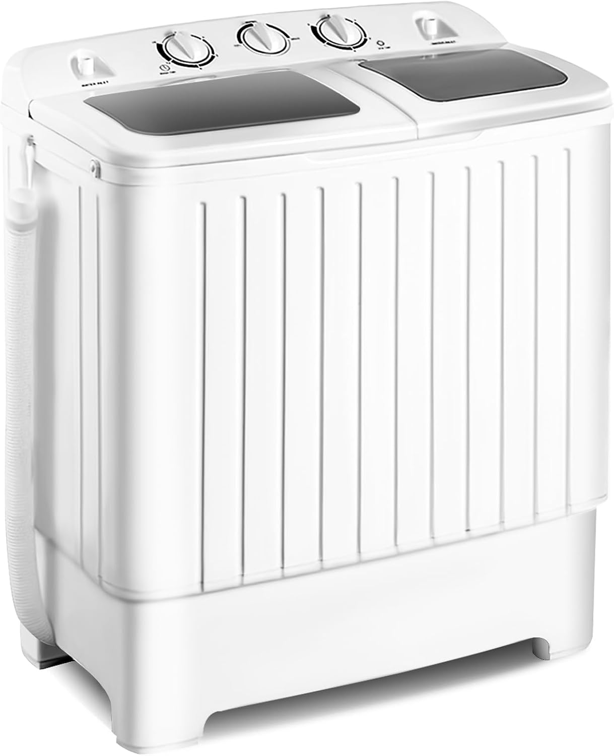 Giantex Portable Washing Machine, 20lbs Washer and Spinner Combo, Twin Tub 12lbs Wash & 8lbs Spin, Mini Compact Laundry Clothes Lavadora Portatil for Apartment Dorm RVs (White & Grey)