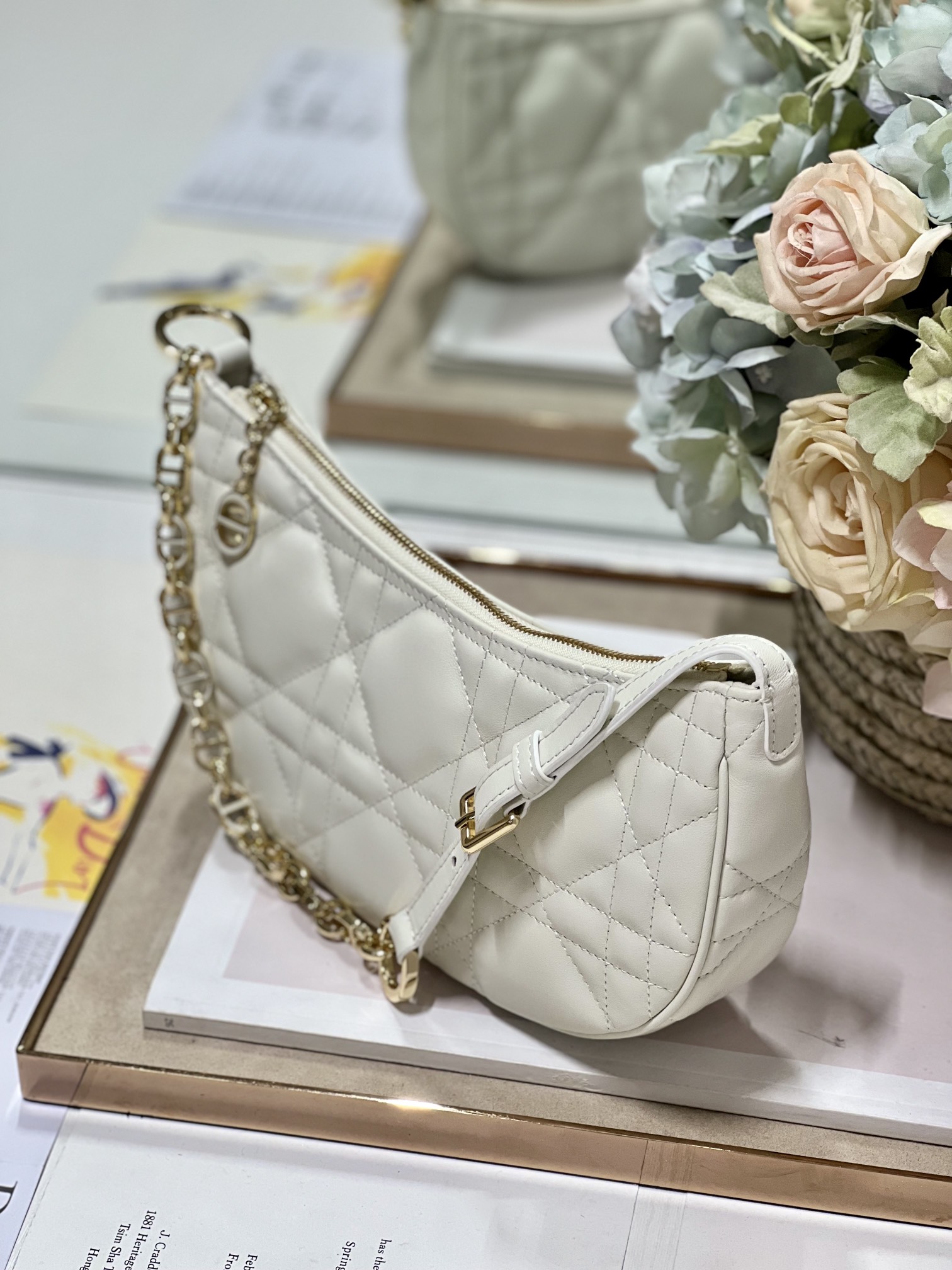 Cd Lounge Bag Black/White For Women in/ 26cm M22626FBE_M9001:1High-quality replica