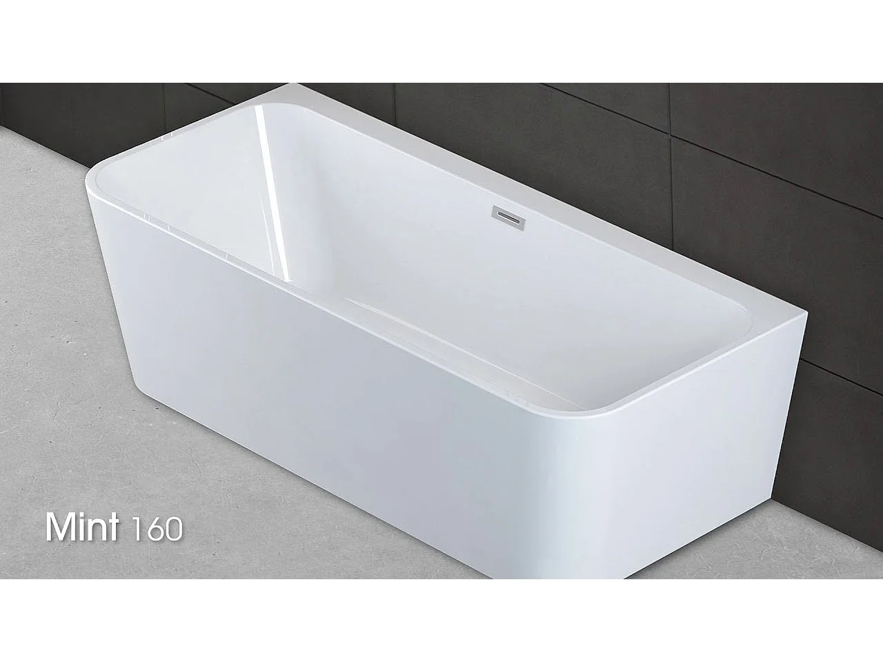 Baignoire Ilot Mint 160 blanche 160 x75 x57 cm, by SPALINA