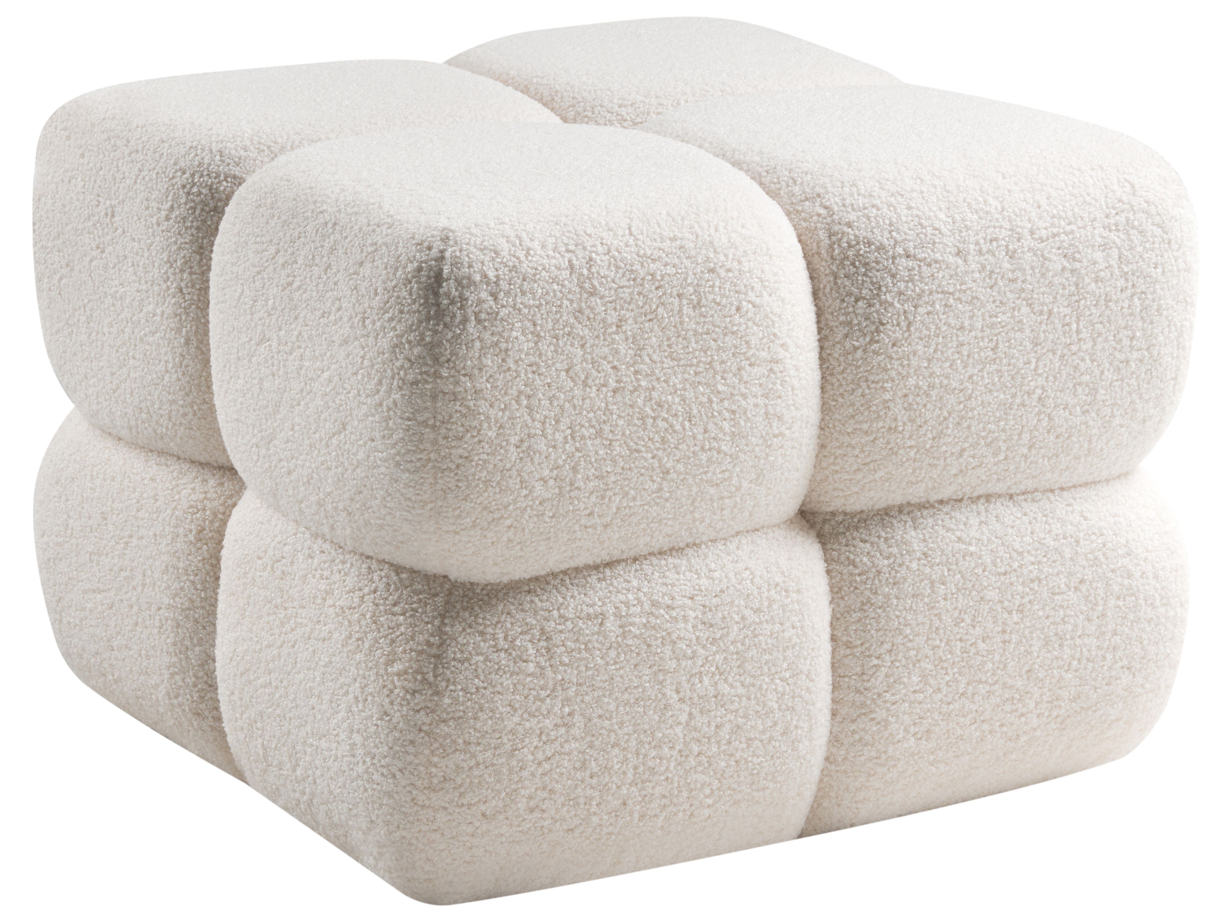 Pouffe CALIENTE Boucle Off-White