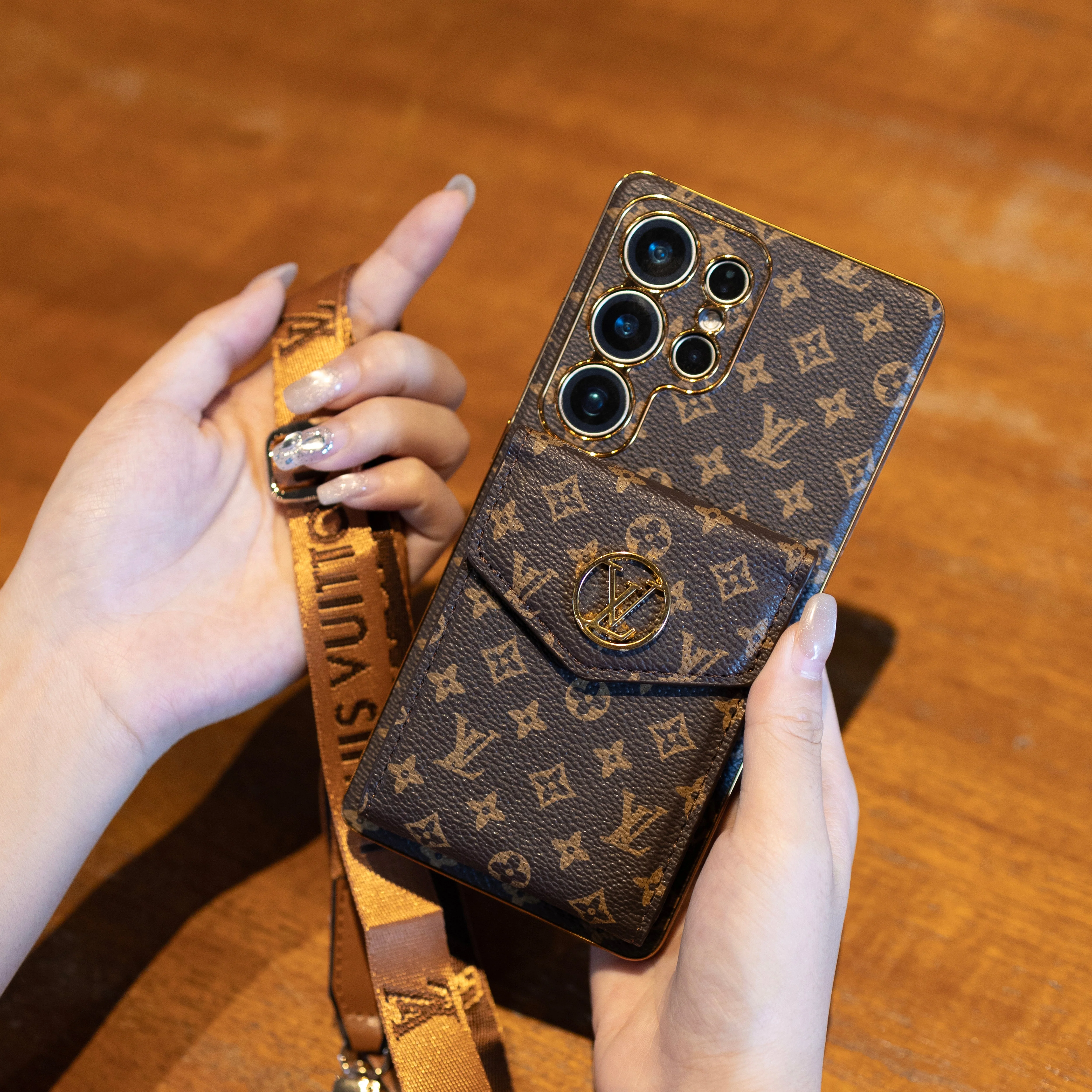 Advanced Leather Samsung Phone Case with Wallet and Strap.02 - Wholesale & Influencer