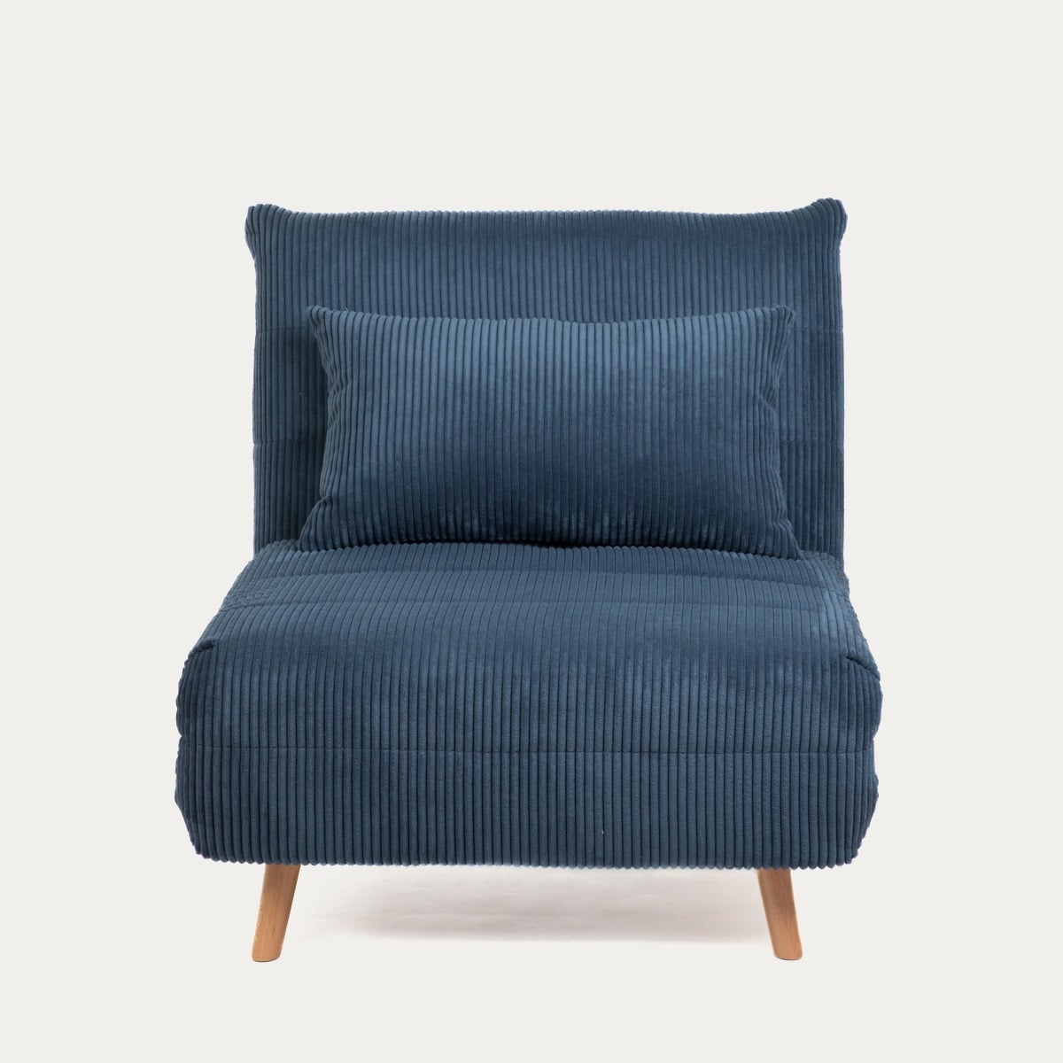 Sofa SOLACE 1-osobowa, z funkcją spania sztruksowa granatowa 83x91x84 cm