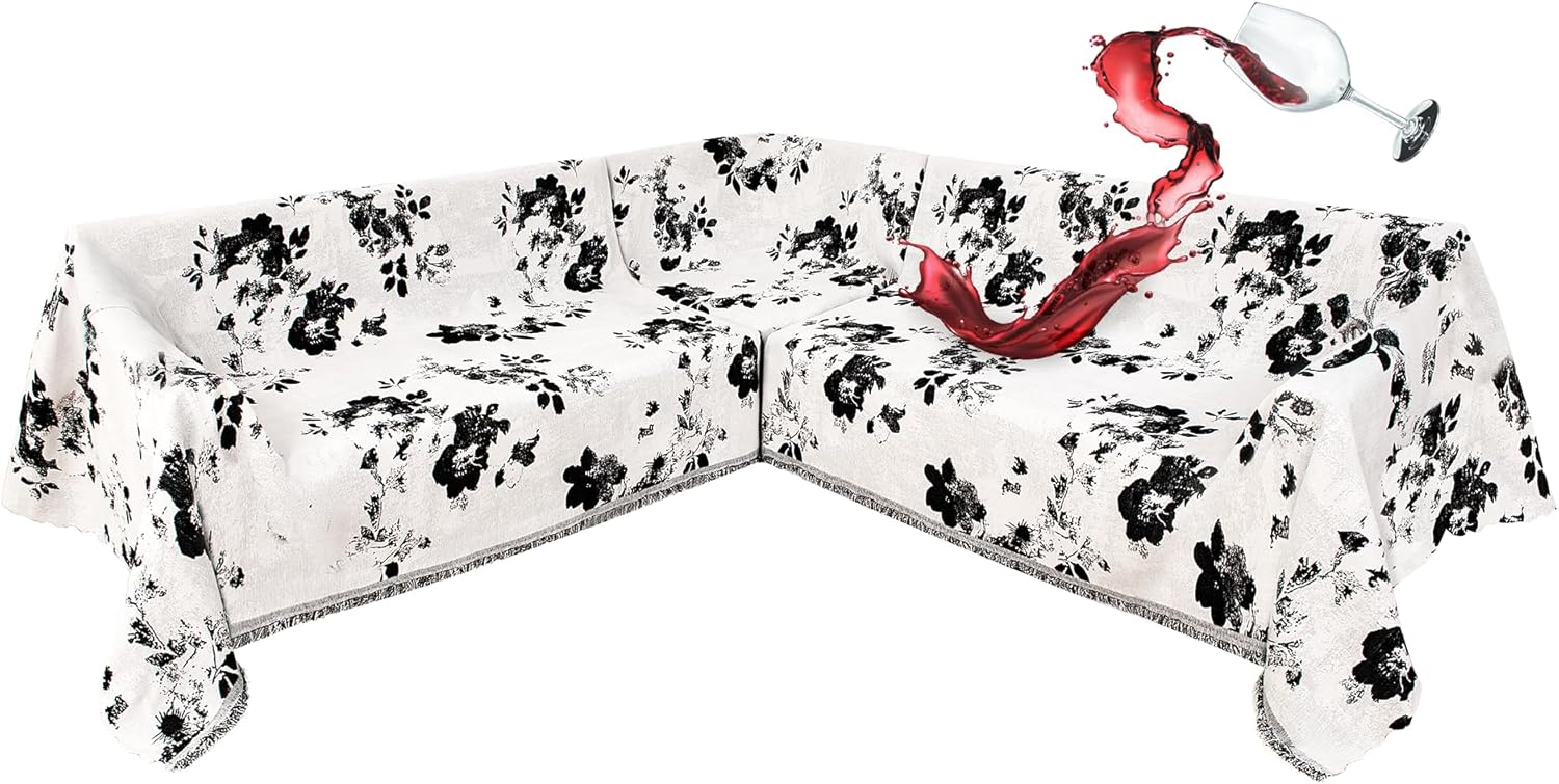 1OO% Waterproof Sectional Couch Covers for Dogs L Shaped Corner Sofa Cover Washable Chenille Sofa Slipcovers Blanket Modern Jacquard Pet Furniture Protector (91