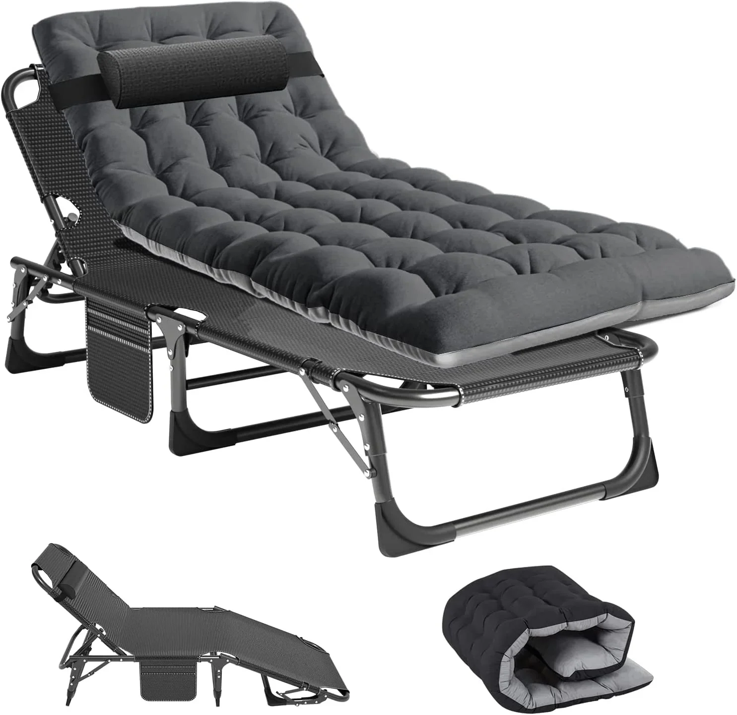 Slsy 5-Position Adjustable Folding Lounge Chair And Cot - 75.2" x 25.6" x 11.8" - Image 92 Slsy 5-Position Adjustable Folding Lounge Chair And Cot - 75.2" x 25.6" x 11.8" - Image 92