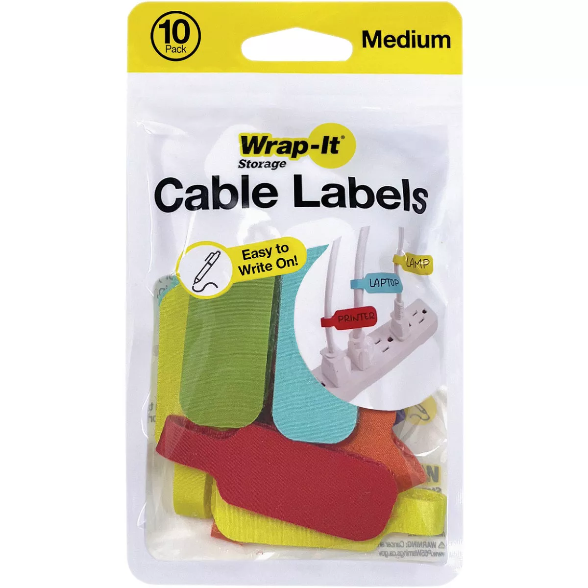 Wrap-It Storage Medium Multi-Color Cable Labels (10-Pack)