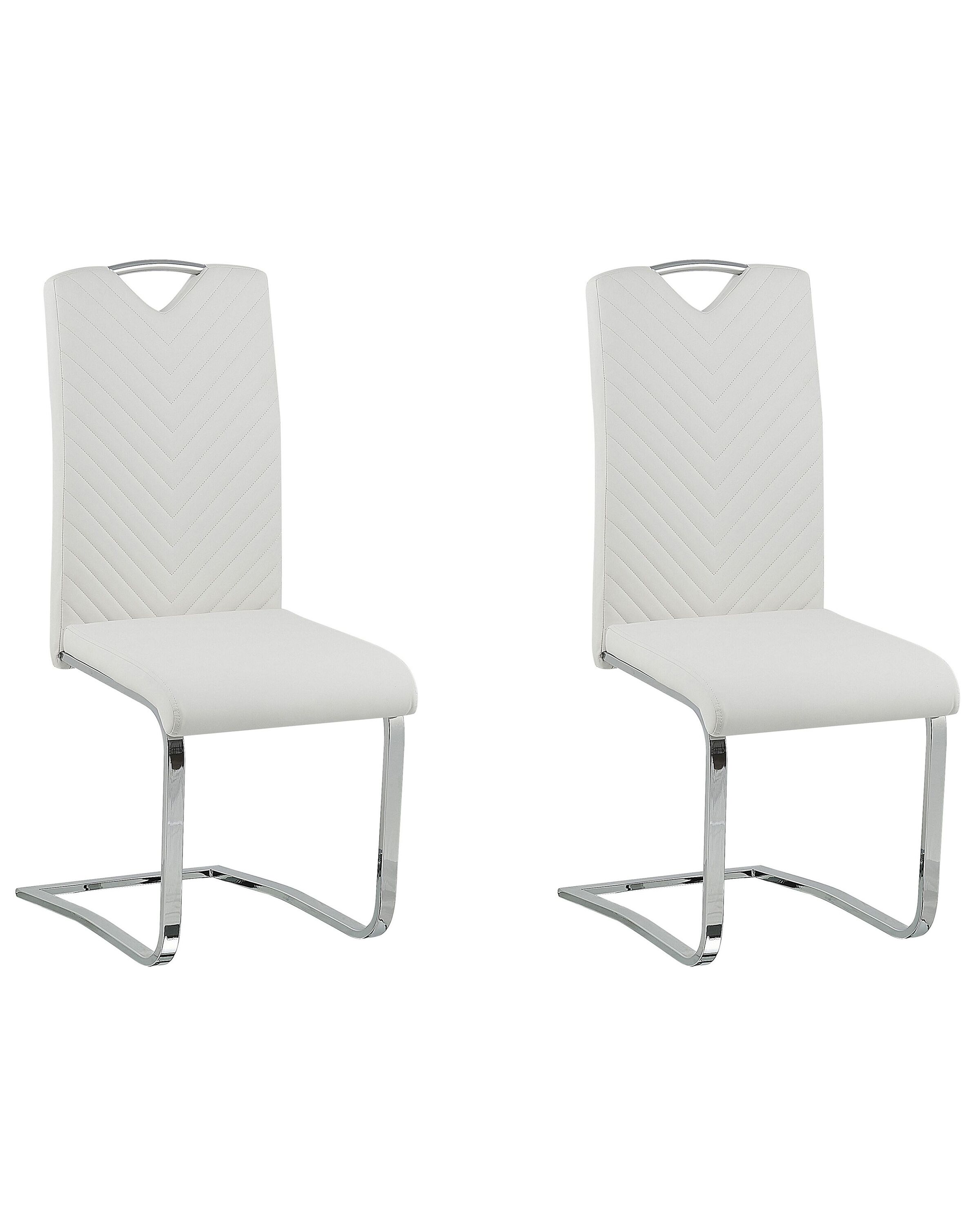 Set of 2 Dining Chairs PICKNES Faux Leather Off-White