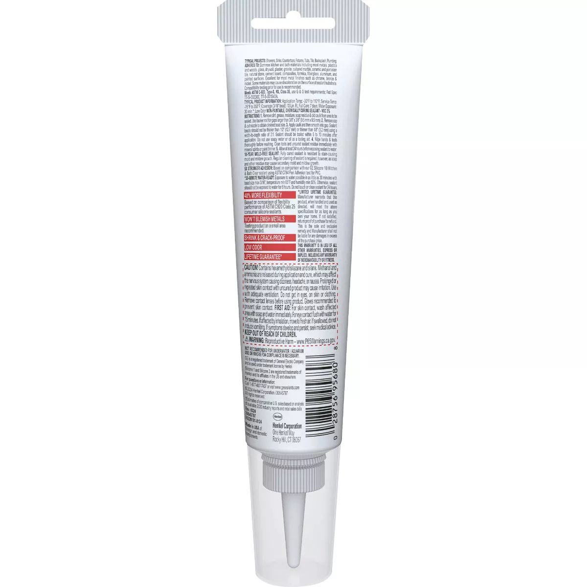 GE Advanced Silicone Kitchen & Bath Sealant, Almond, 2.8 Oz. Tube