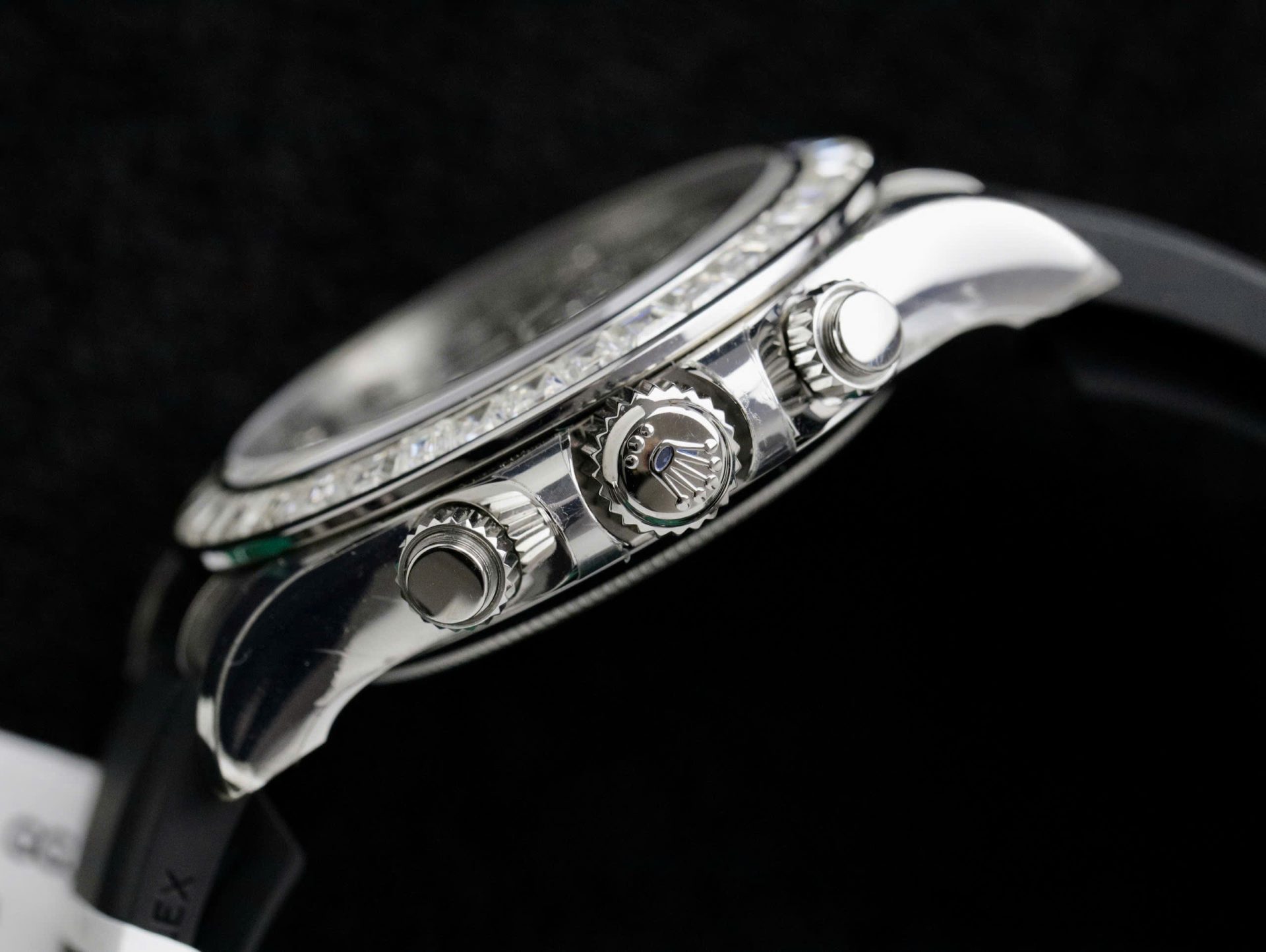 Rolex Daytona Replica Watch Dial Meteorite Custom Diamonds Moissanite Baguette 40mm - Top club