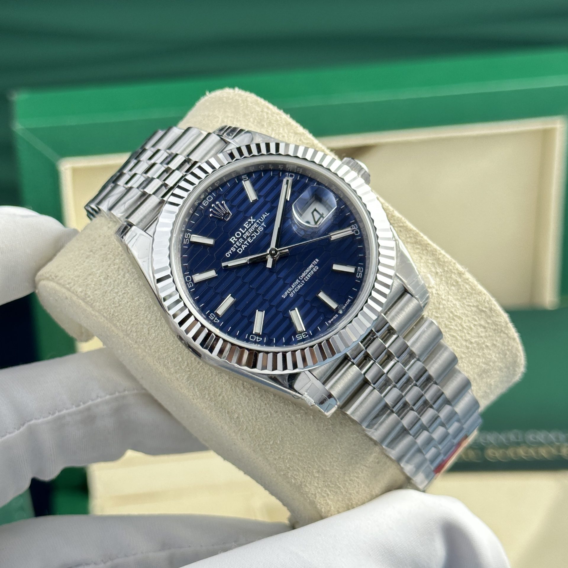 Rolex Replica Watch DateJust 126334 Blue Motif Dial VS Factory 41mm - Elite Watch Atelier