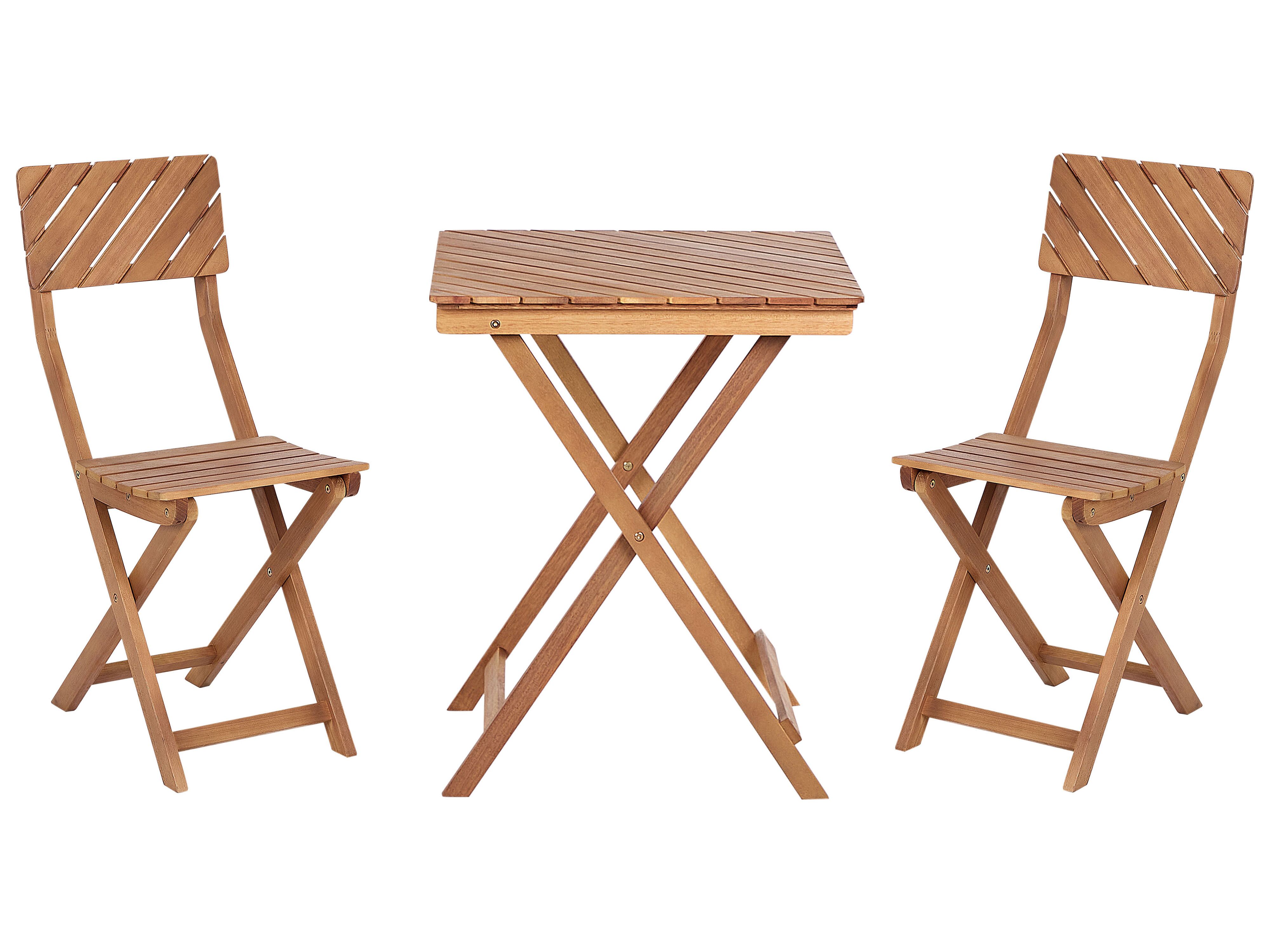 Bistro Set Folding ARDORE Eucalyptus Wood Brown