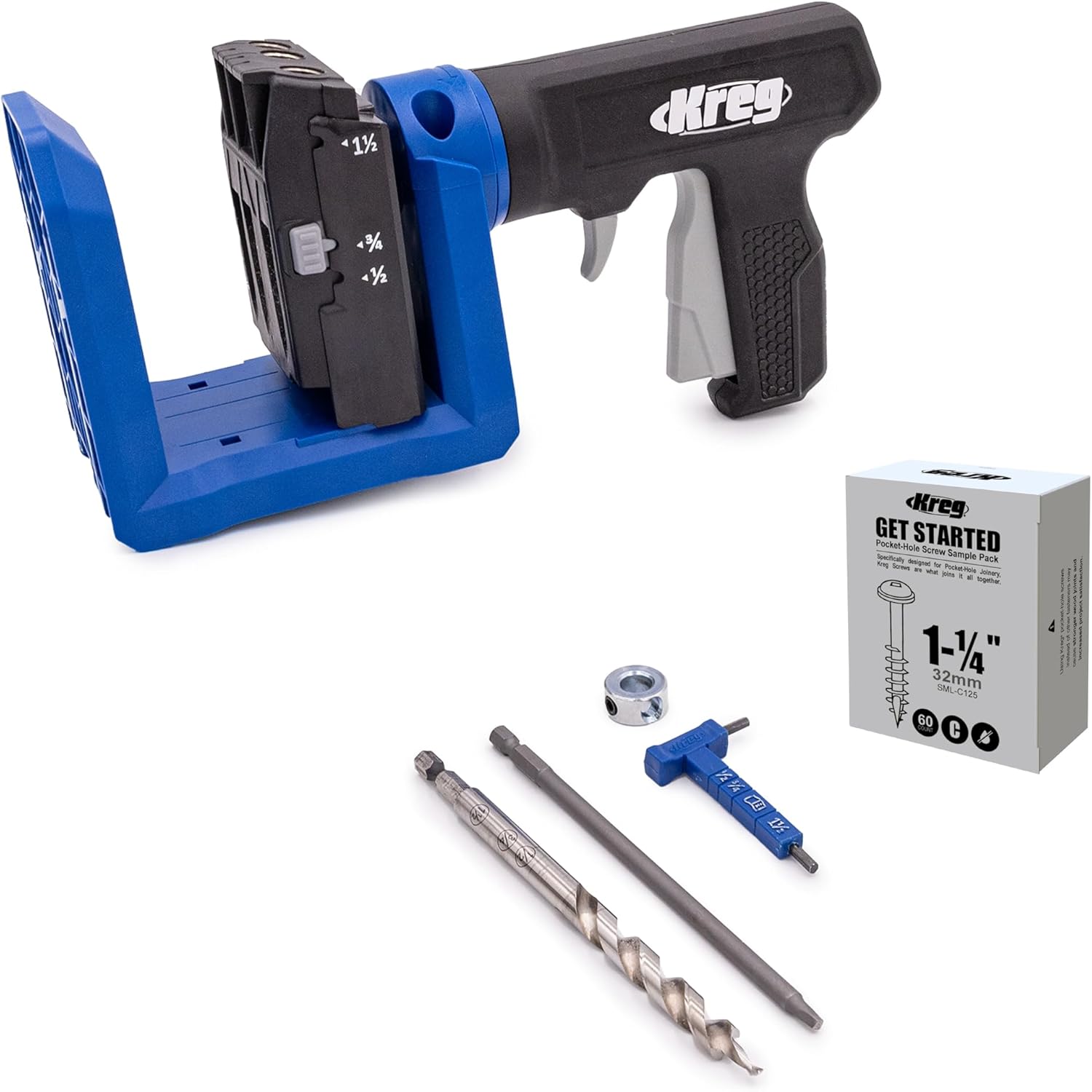 Kreg Pocket-Hole Jig - KPHJ520PRO2 - New Model - Premium Carpentry & Woodworking Tool - For Materials 1/2-1 1/2 Inches Thick - Includes 60 Pocket-Hole Screws