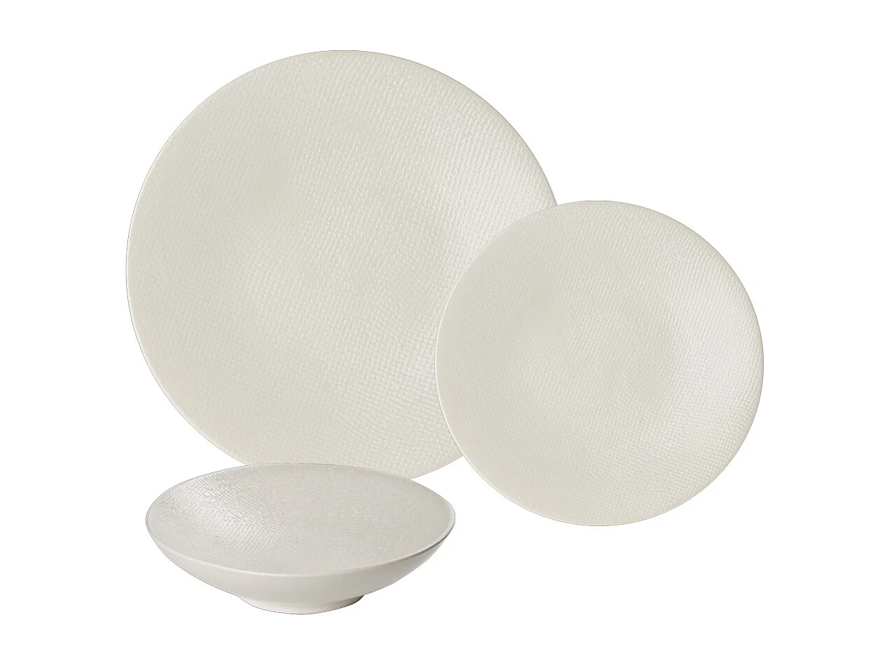 Service d'assiettes Vésuvio Blanc 18 pièces