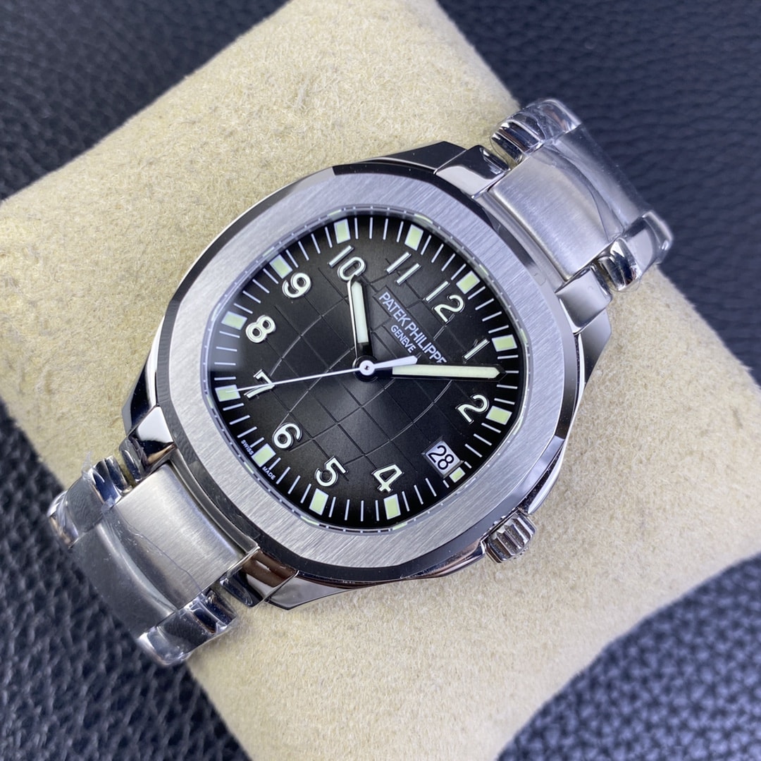 Fake Patek Philippe Replica Watch Aquanaut Date Sweep Seconds Stainless Steel Black Dial 5167/1A-001 3KF(1:1 replica) - Top club