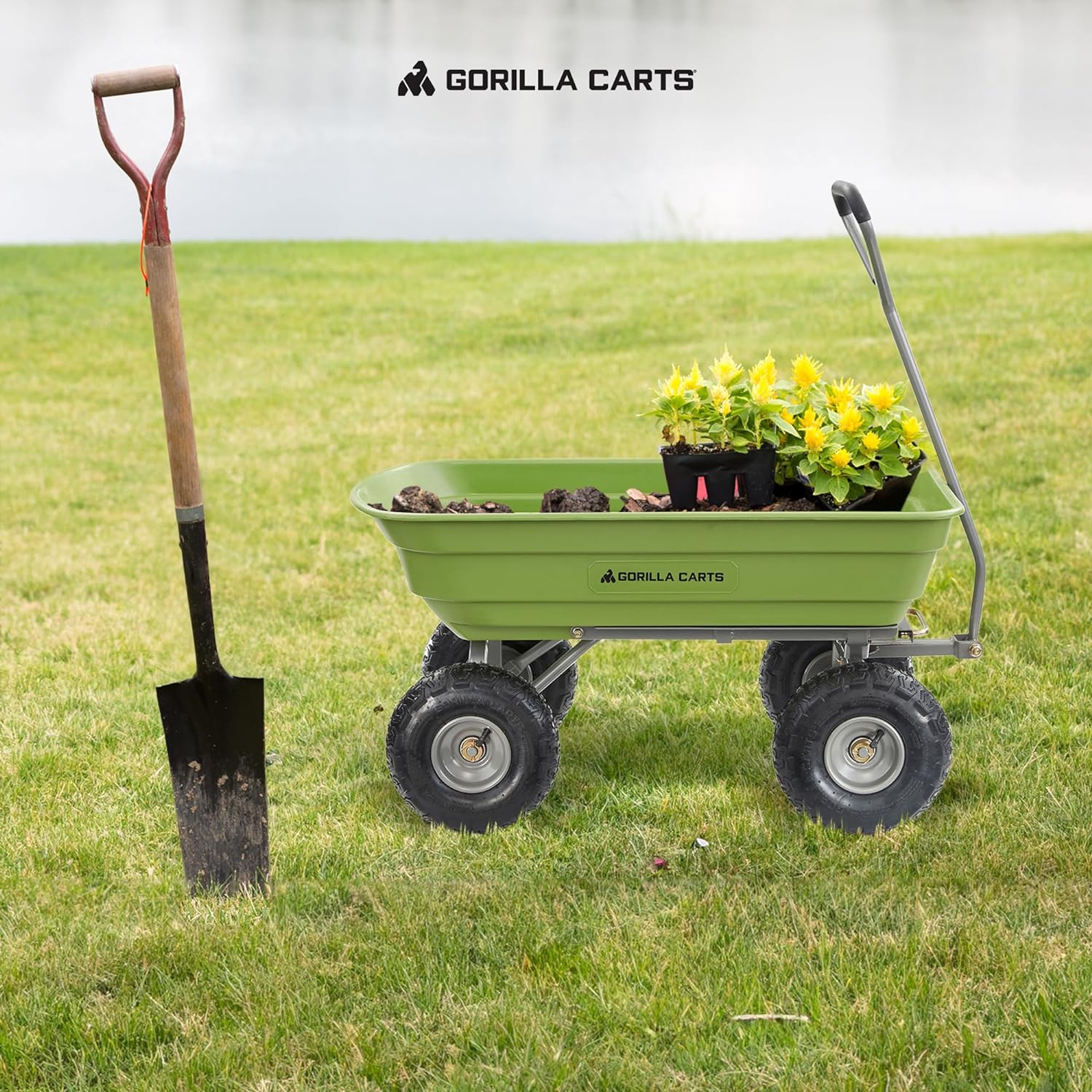 Gorilla Carts Utility Dump Wagon 6 Cubic Feet 1200 lb Capacity Black - GOR6PS - Image 16 Gorilla Carts Utility Dump Wagon 6 Cubic Feet 1200 lb Capacity Black - GOR6PS - Image 16