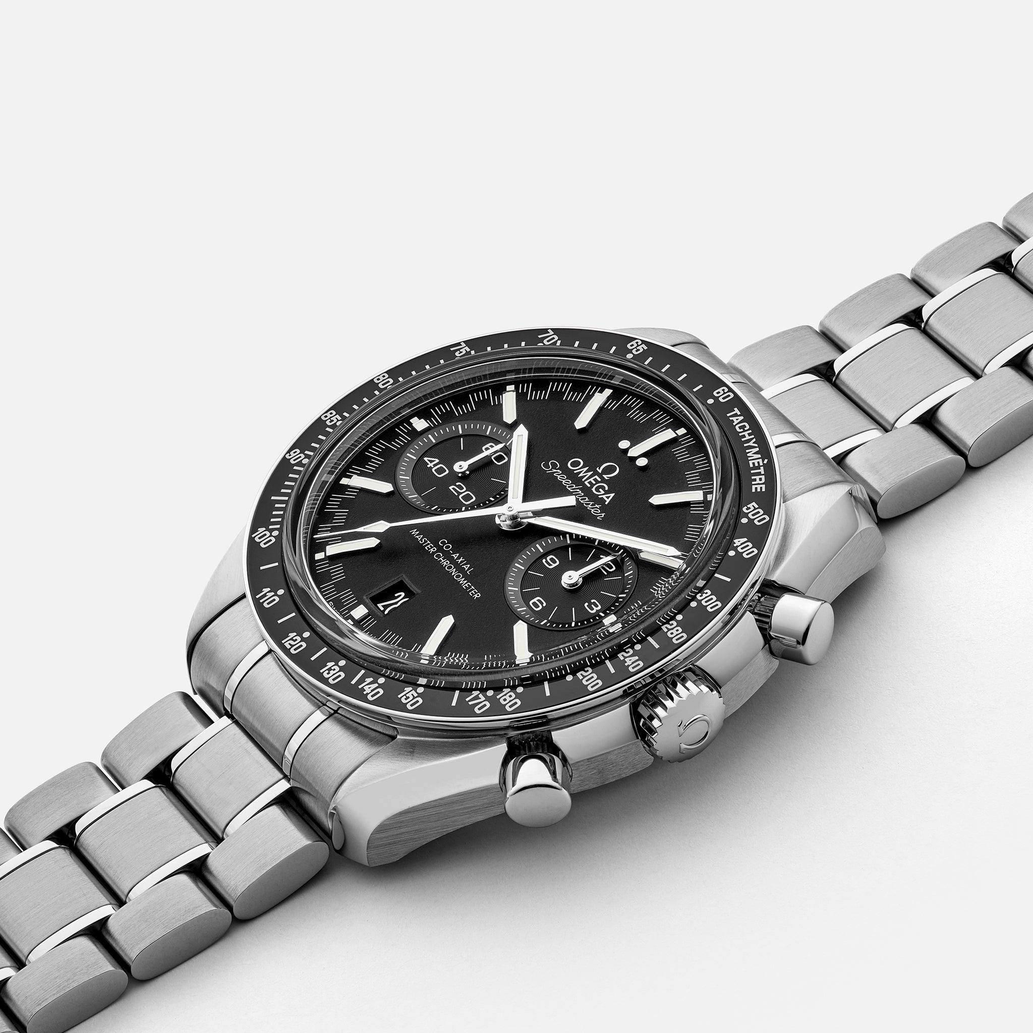 Speedmaster Racing Co-Axial Master Chronometer Chronograph 44.25mm Black Dial With White Accents On Bracelet(1:1 replica) - Top club