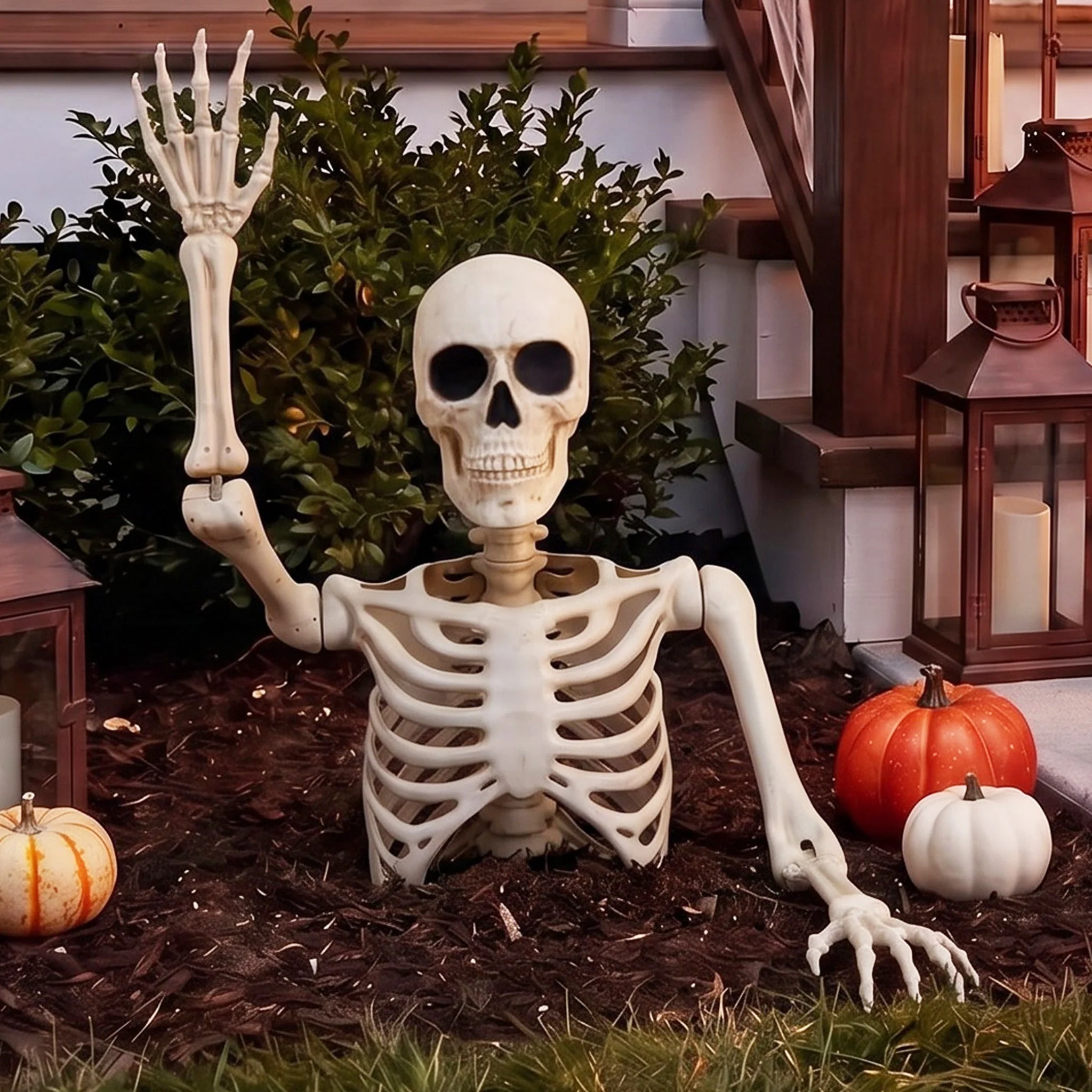 Skeleton Groundbreaker Decoration, Ivory, 46", Halloween by Way To Celebrate - Image 2 Skeleton Groundbreaker Decoration, Ivory, 46", Halloween by Way To Celebrate - Image 2