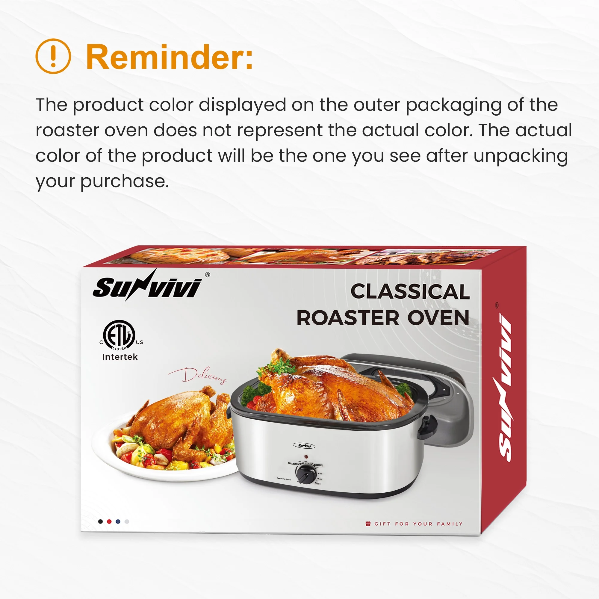 Superjoe 26QT Electric Roaster Oven, Stainless Steel, Self-Basting Lid Removable Insert Pot, Black - Image 4