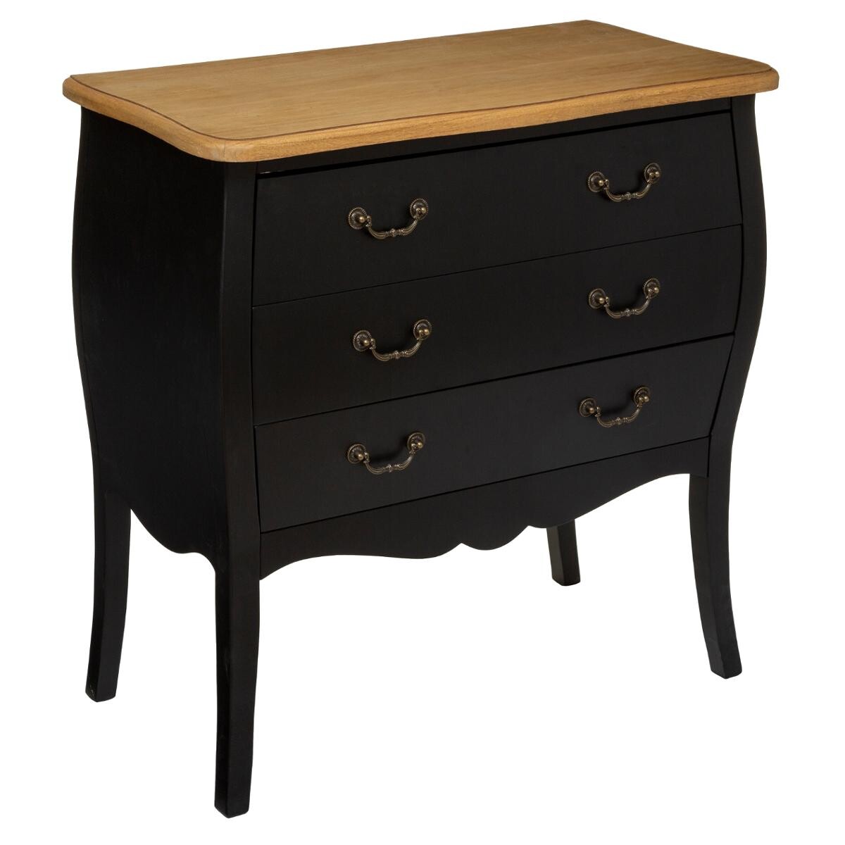 Chest of drawers "Chrysa" Black, 3 drawers