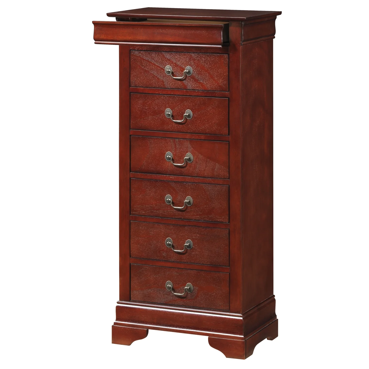 Glory Furniture Louis Phillipe 7 Drawer Lingerie Chest in Cherry - Image 4