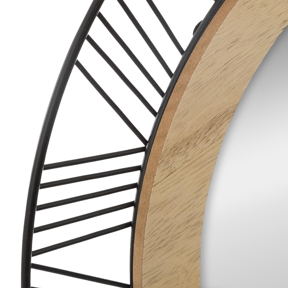 Mirror"Joe" Black metal, D.45 cm