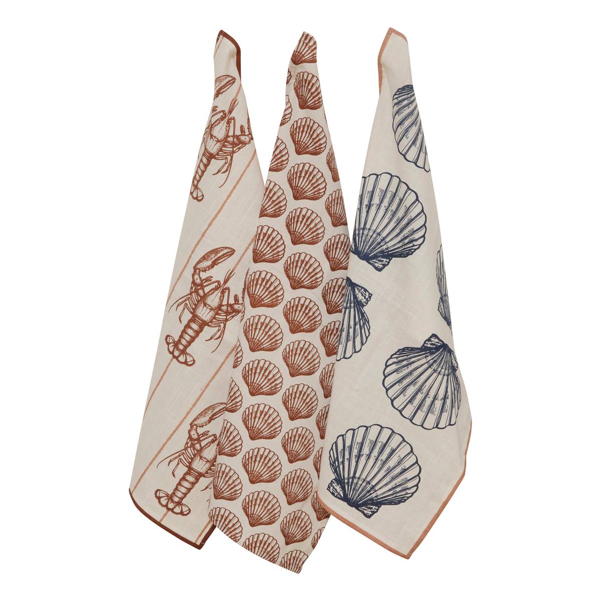 Set of 3 "Oceania" tea towels Multicolor 2, 180 g/m2, 70x45 cm