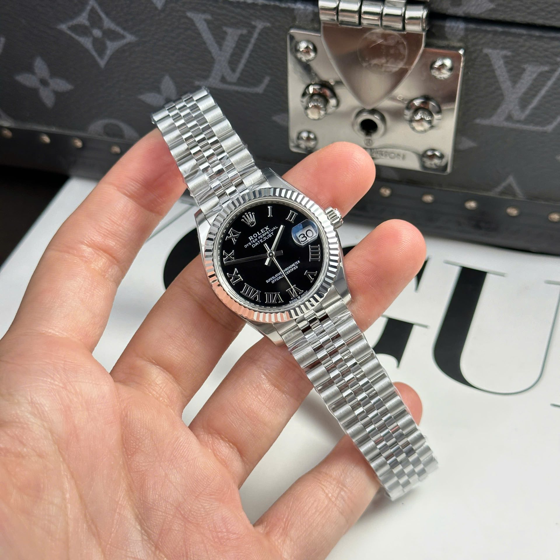 Rolex DateJust Replica 11 Watch Dial Black Jubilee Strap THB Factory 31mm - Elite Watch Atelier