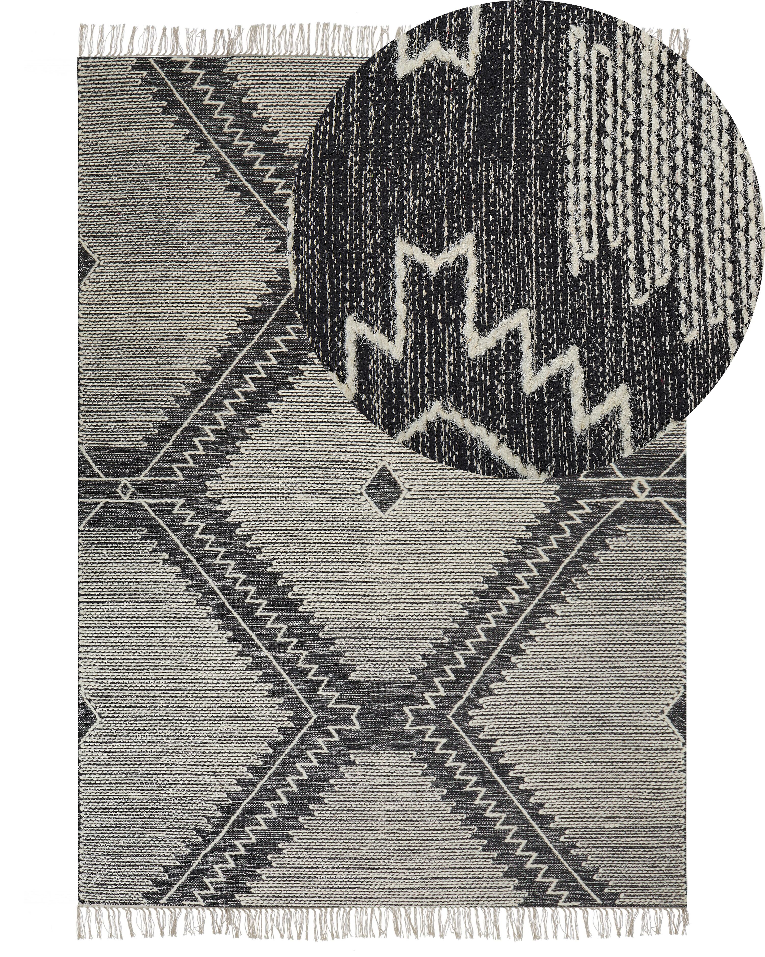 Rug ARBAA Black 160 x 230 cm Cotton