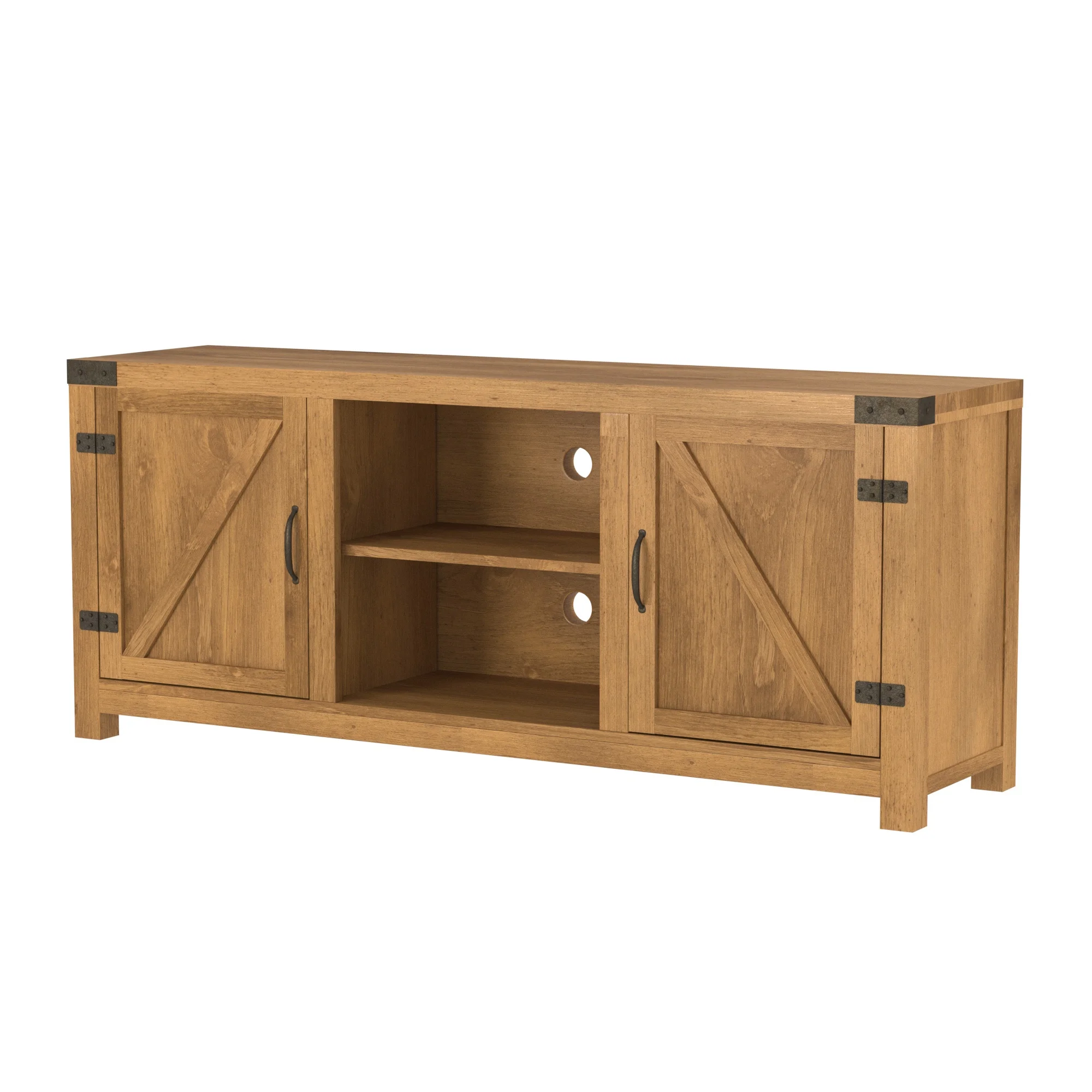 Walker Edison Modern Farmhouse Barn Door TV Stand for TVs up to 65", Grey Wash - Image 56