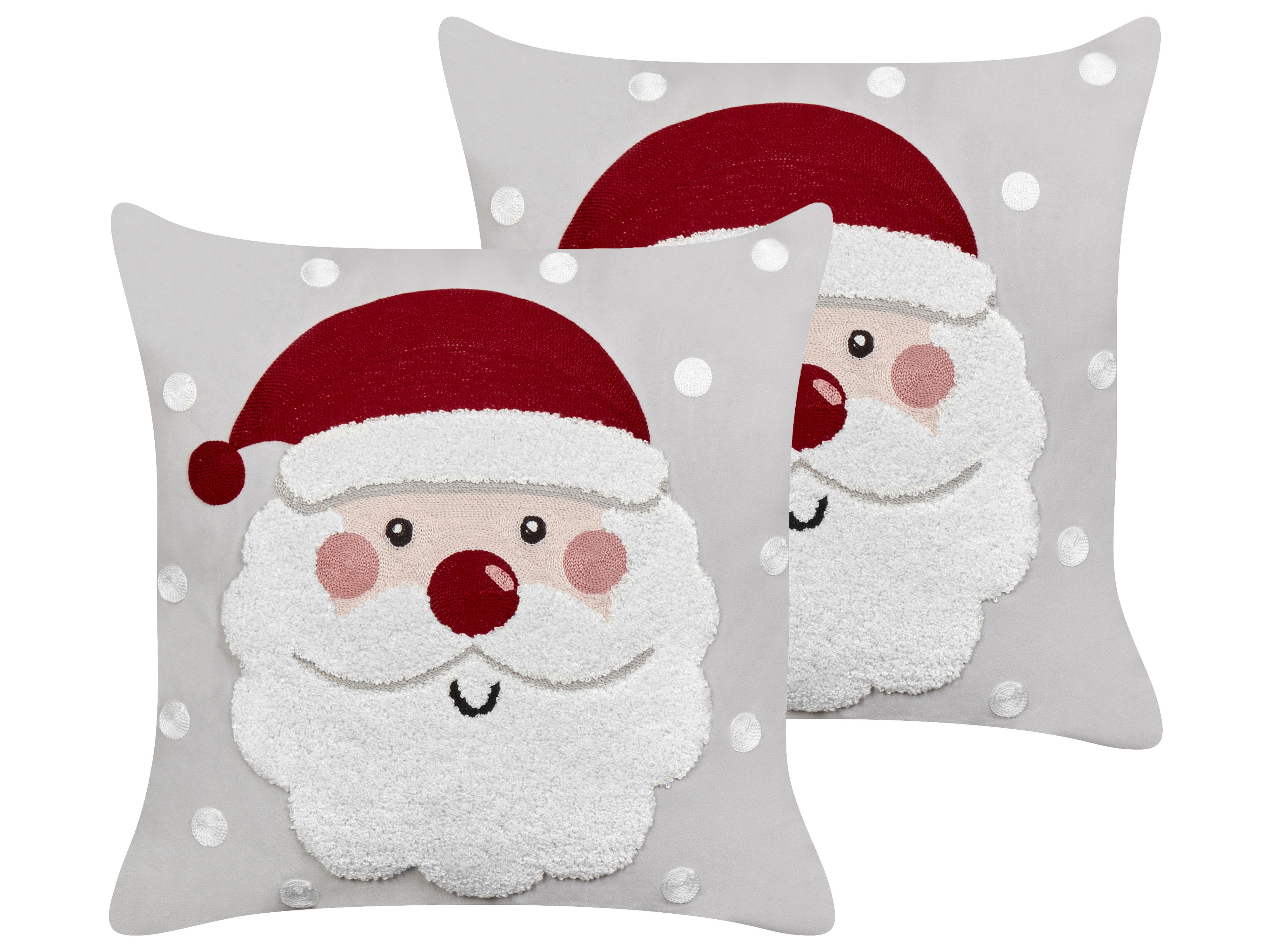 Set of 2 Decorative Cushions SWEETENER Velvet 45 x 45 cm Grey