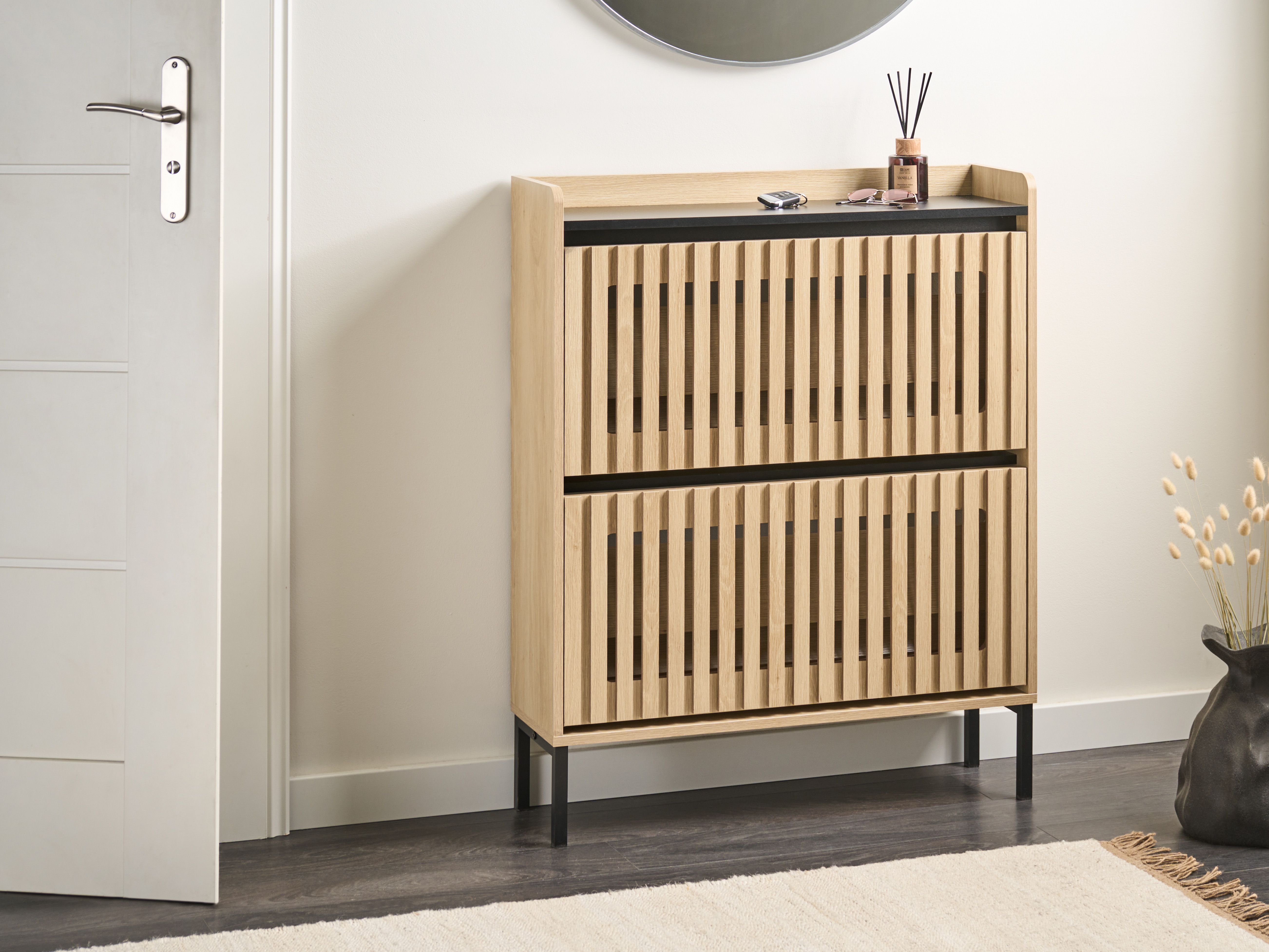 Shoe Storage Cabinet GYMPIE Light Brown